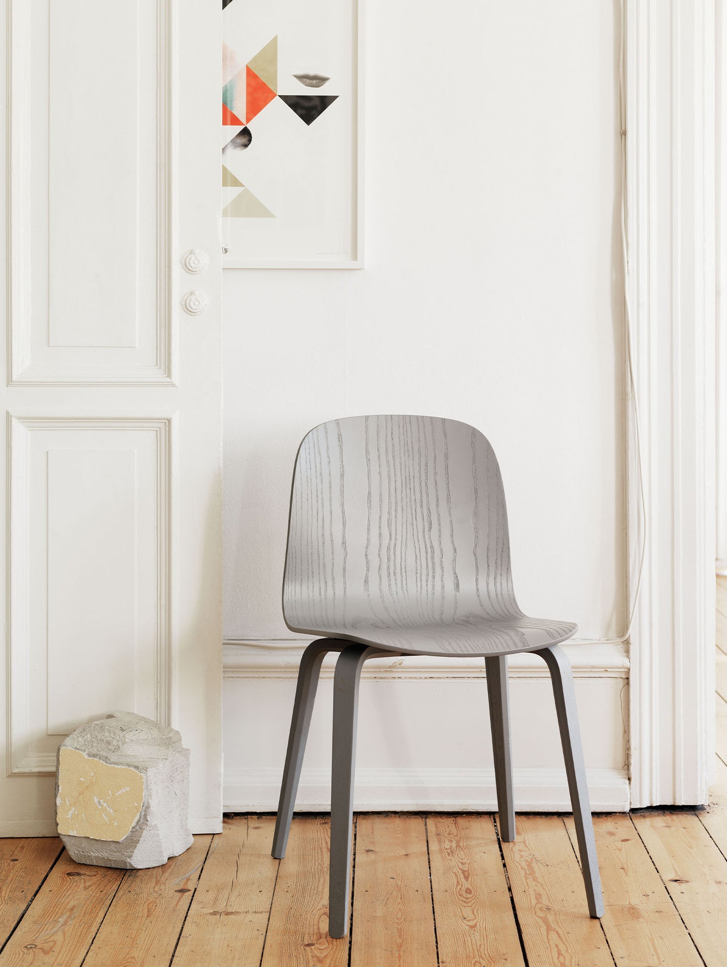 Visu Chair Wood Base - Set of 2 by Muuto / Grey