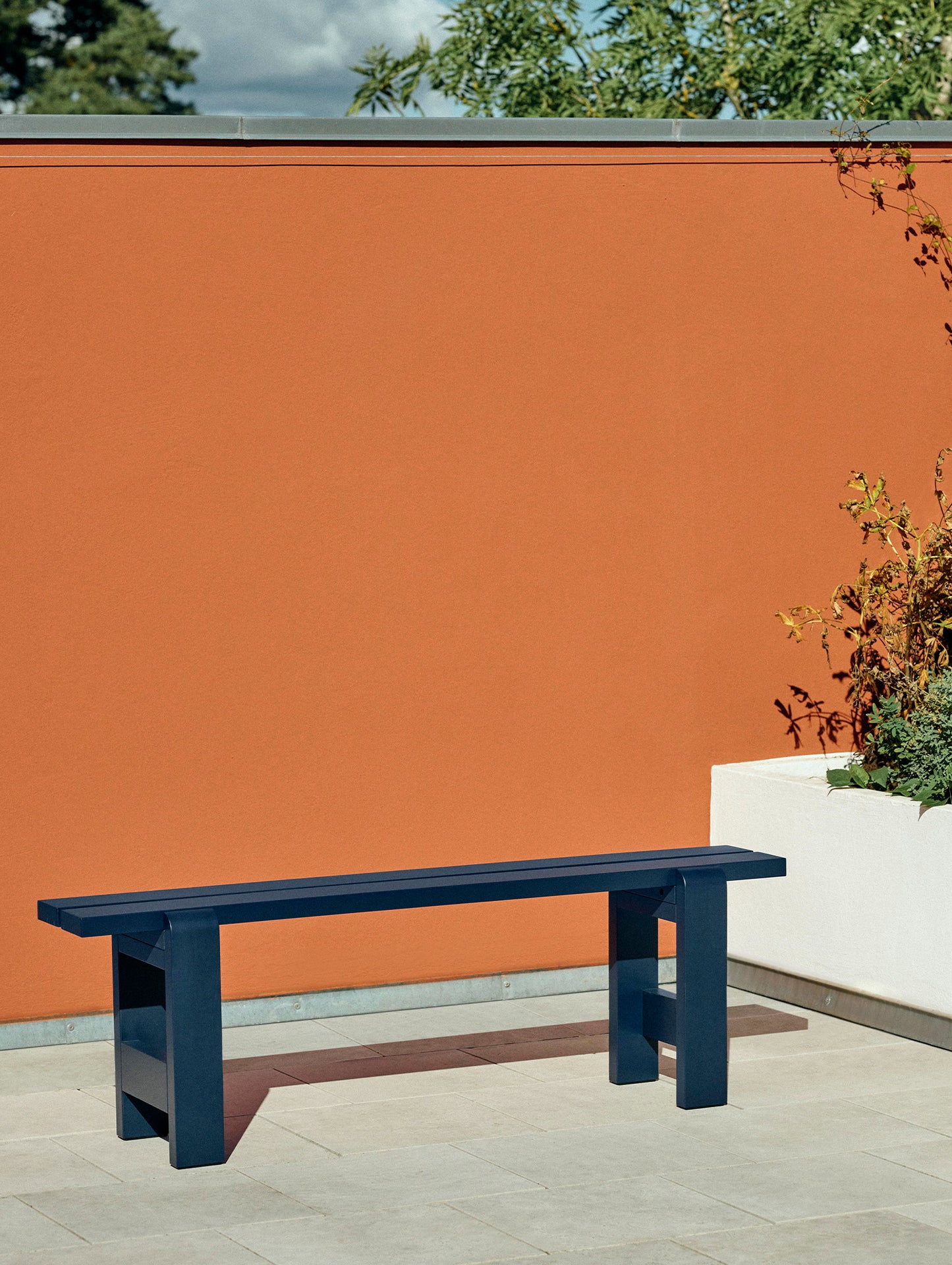 Weekday Bench by HAY - Length: 140 cm / Steel Blue Lacquered Pinewood