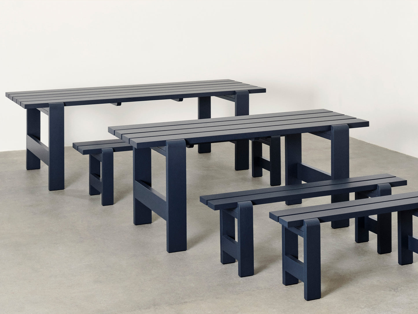 Weekday Table by HAY - Steel Blue Lacquered Pinewood