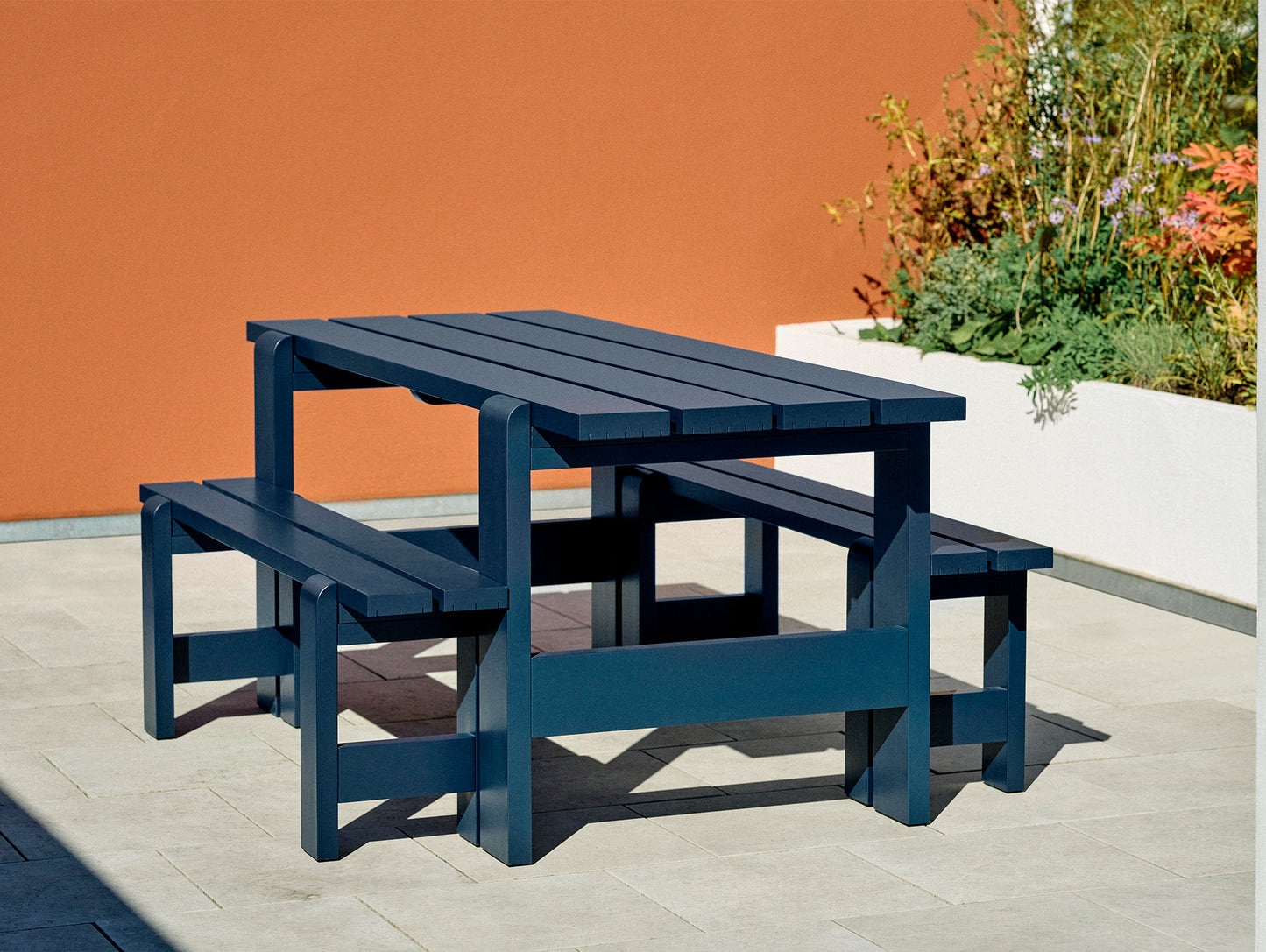 Weekday Table by HAY - Length: 180 cm / Steel Blue Lacquered Pinewood