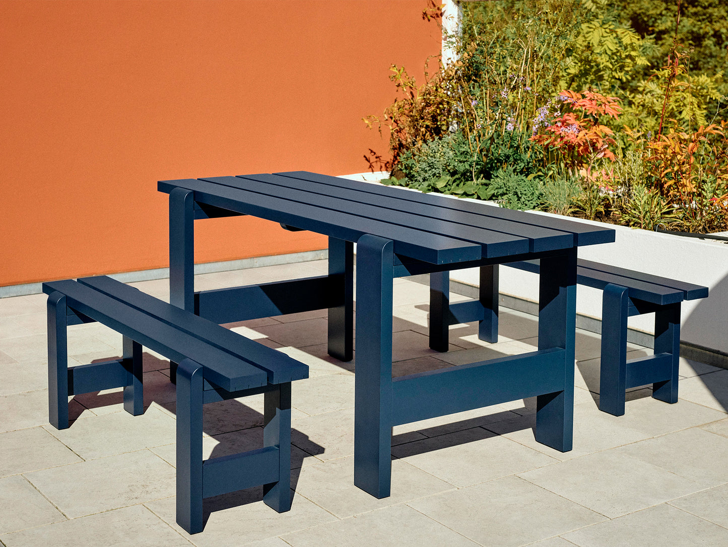 Weekday Table by HAY - Length: 180 cm / Steel Blue Lacquered Pinewood