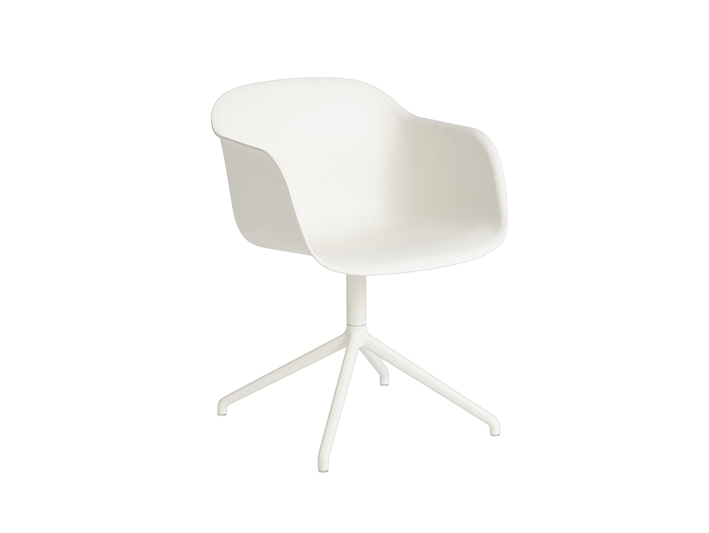 White Fiber Armchair with Swivel Base by Muuto