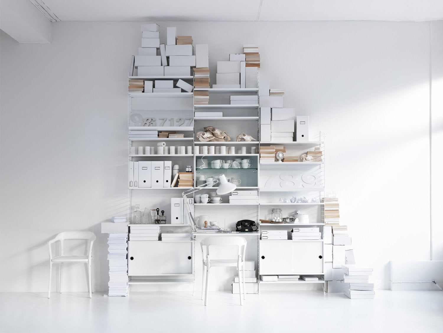 String System Shelves - White Satin