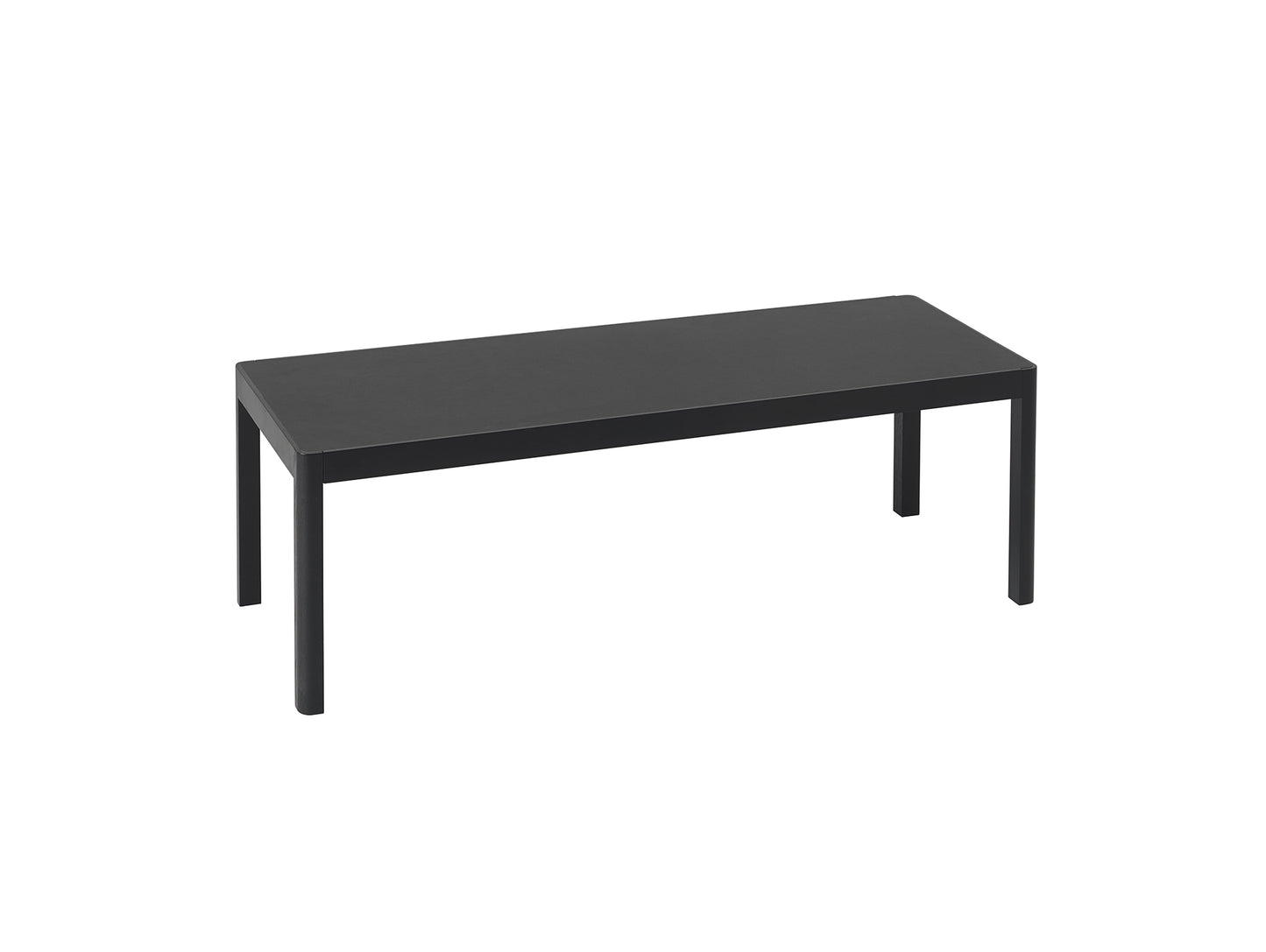 Workshop Coffee Table by Muuto - 120 x 43 cm / Black Linoleum Top with Black Lacquered Oak Base