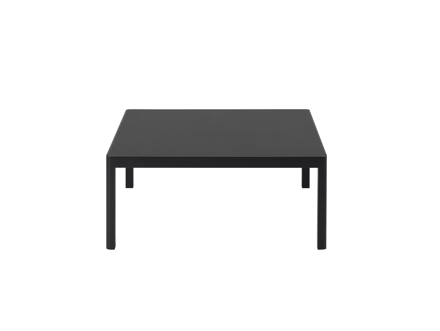 Workshop Coffee Table by Muuto - 86 x 86 cm / Black Linoleum Top with Black Lacquered Oak Base