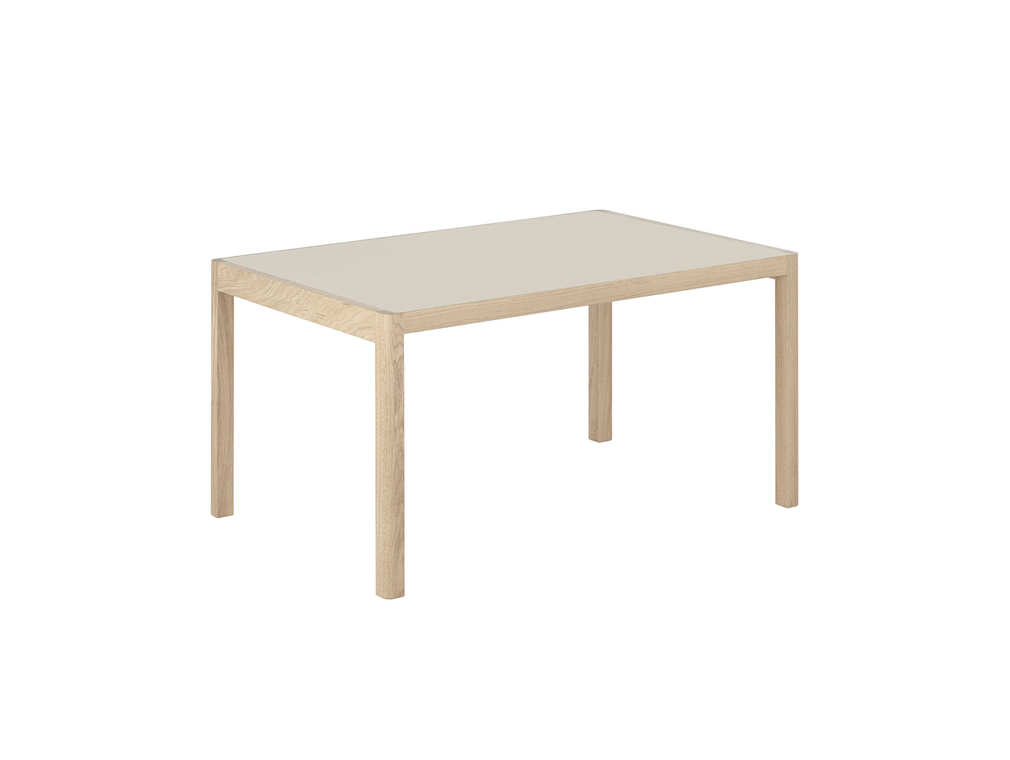 Workshop Table by Muuto - 140 x 92 cm / Warm Grey Linoleum Top with Lacquered Oak Base