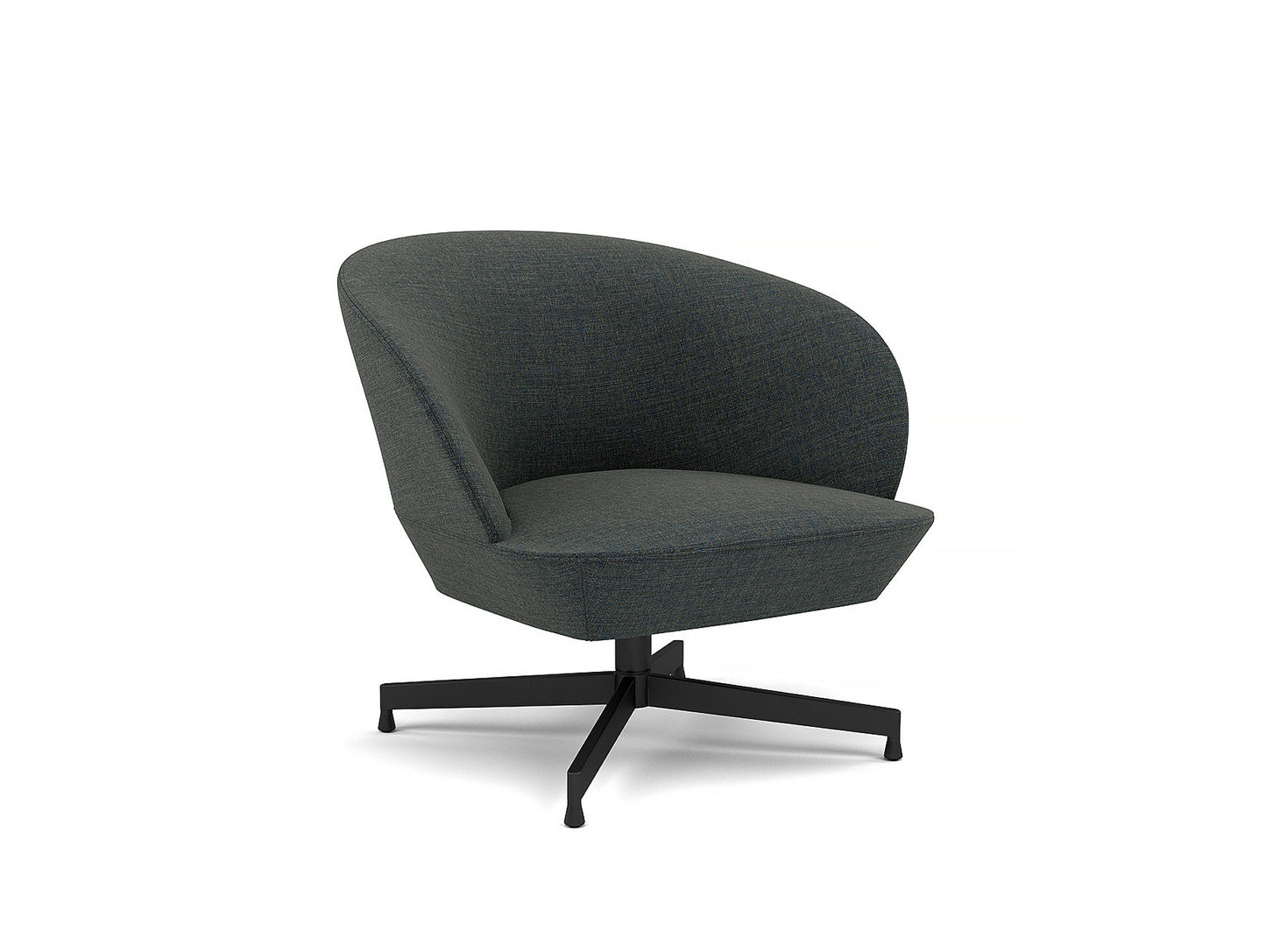 Oslo Lounge Chair - Swivel Base by Muuto - Black Metal Base / Canvas 854