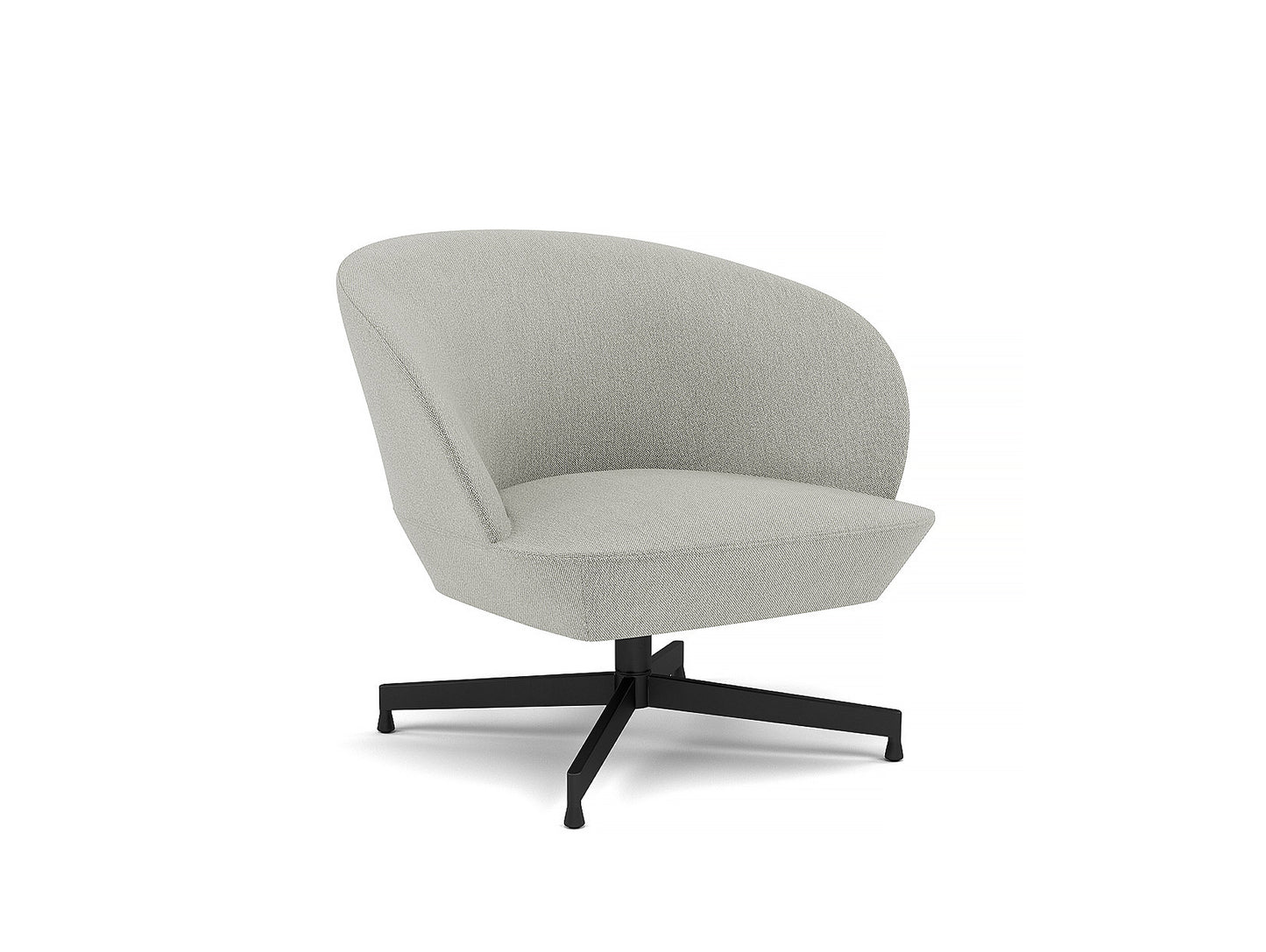 Oslo Lounge Chair - Swivel Base by Muuto - Black Metal Base / Clay 12