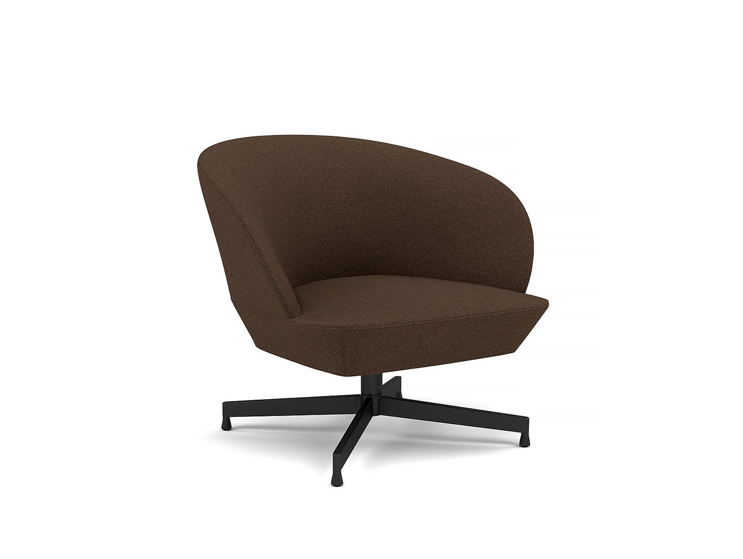 Oslo Lounge Chair - Swivel Base by Muuto - Black Metal Base / Divina Melange 367