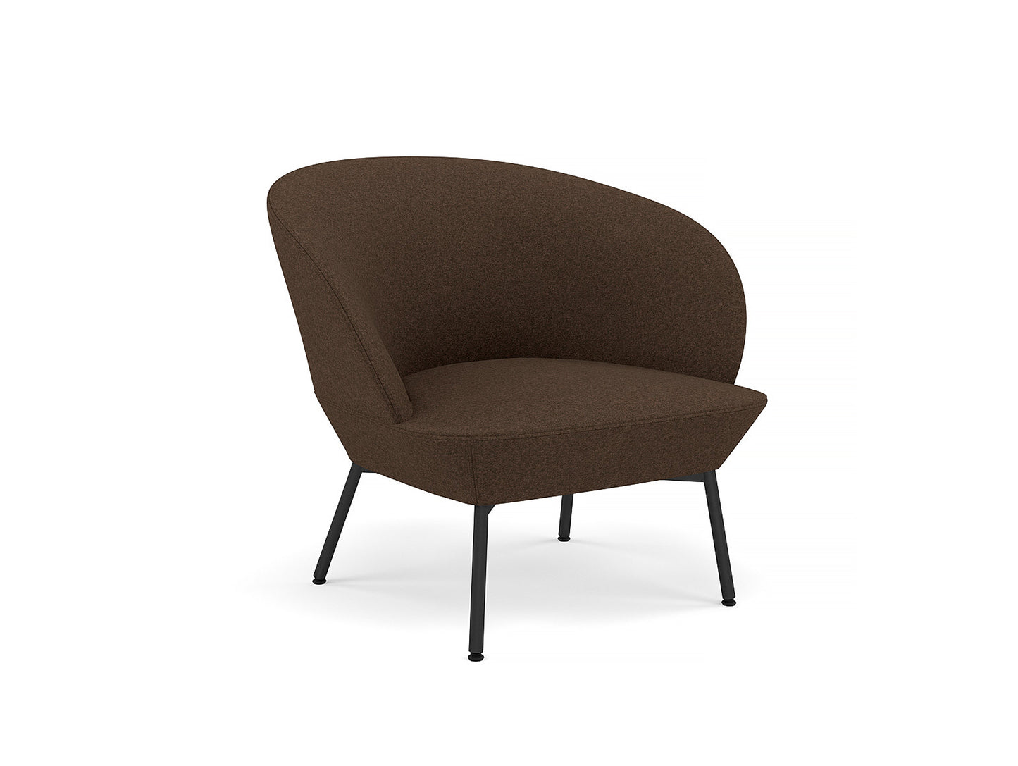 Oslo Lounge Chair with Tube Base by Muuto - Black Metal Base / Divina Melange 367