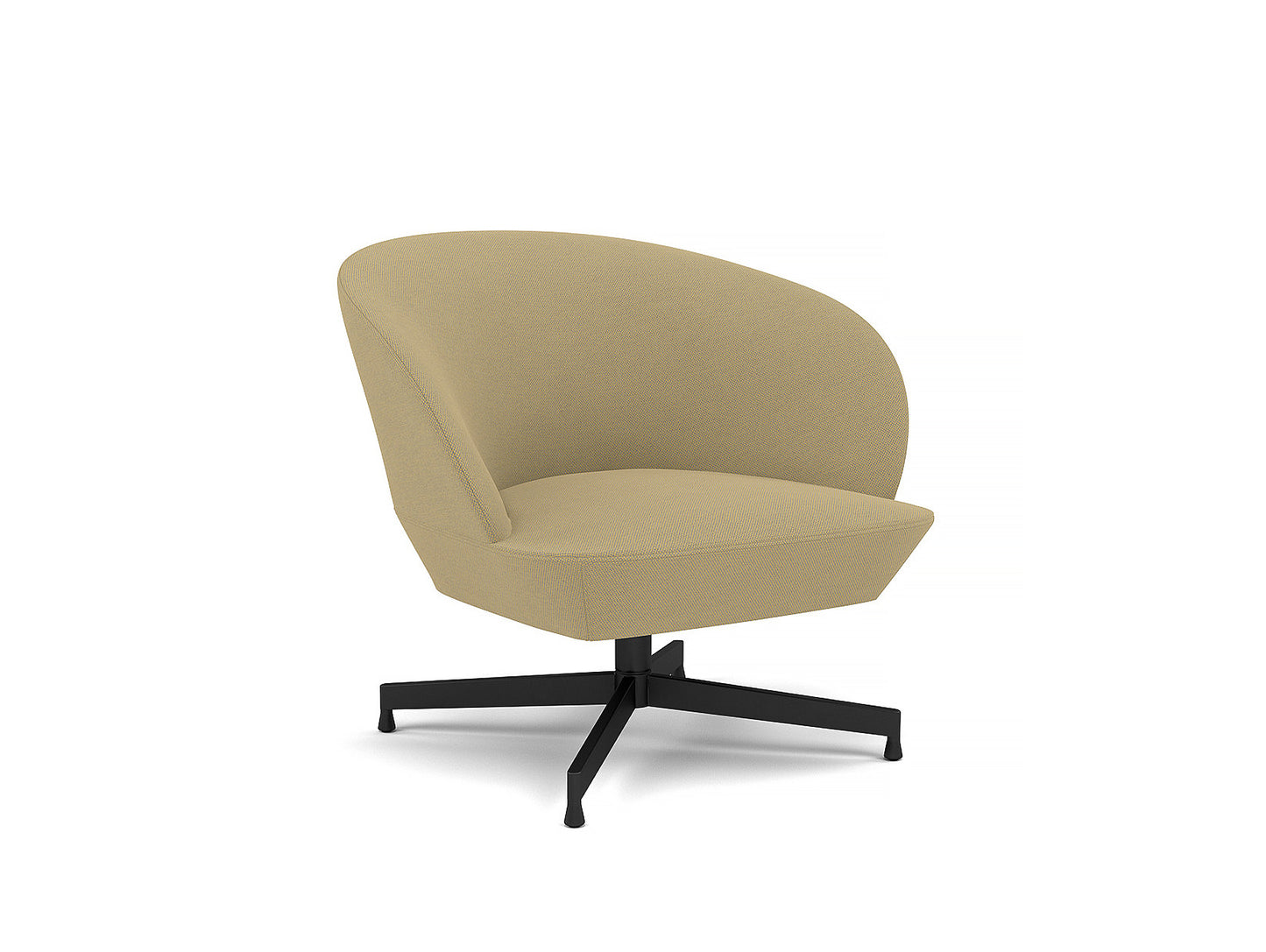 Oslo Lounge Chair - Swivel Base by Muuto - Black Metal Base / Fiord 422