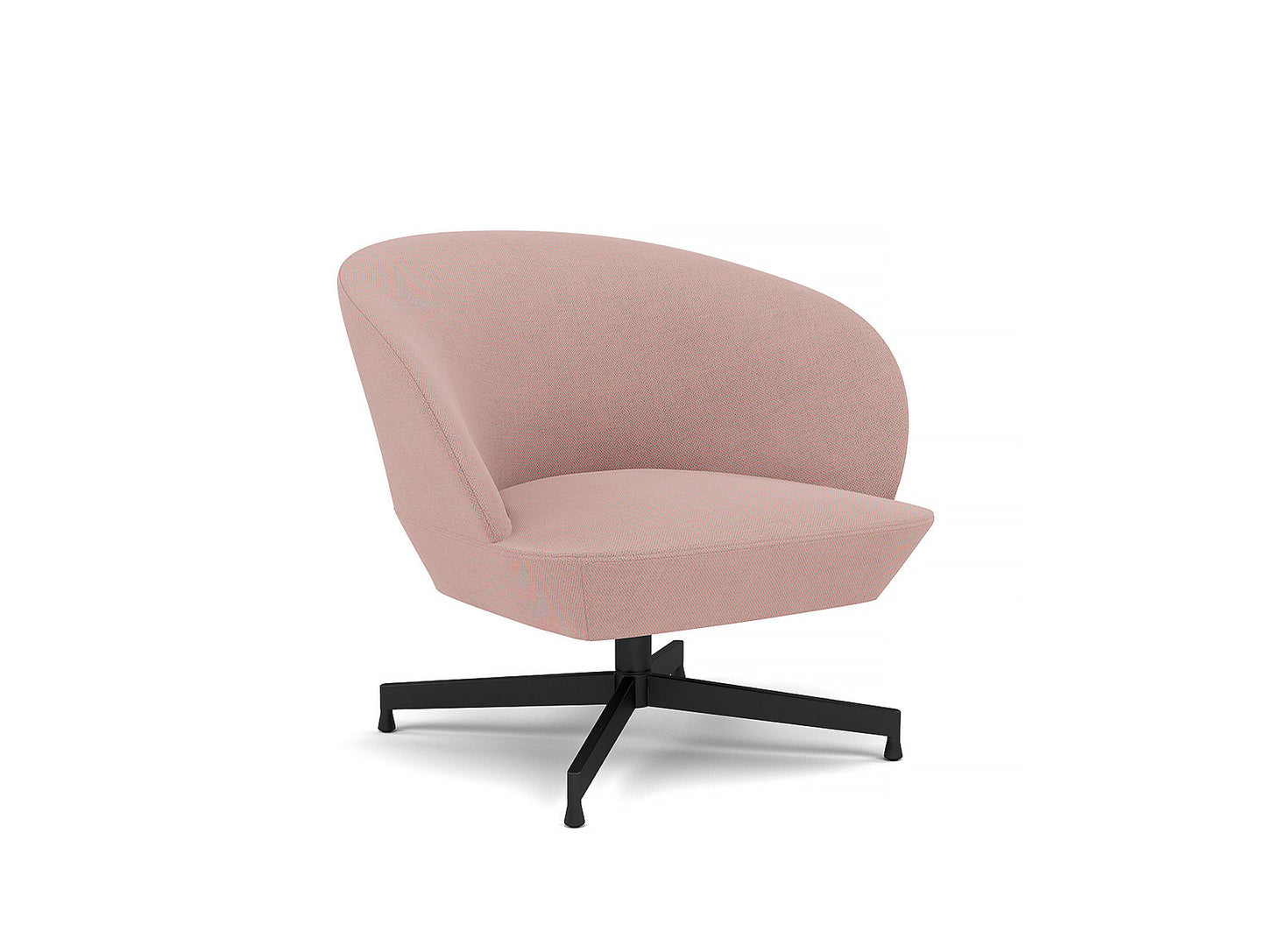 Oslo Lounge Chair - Swivel Base by Muuto - Black Metal Base / Fiord 551