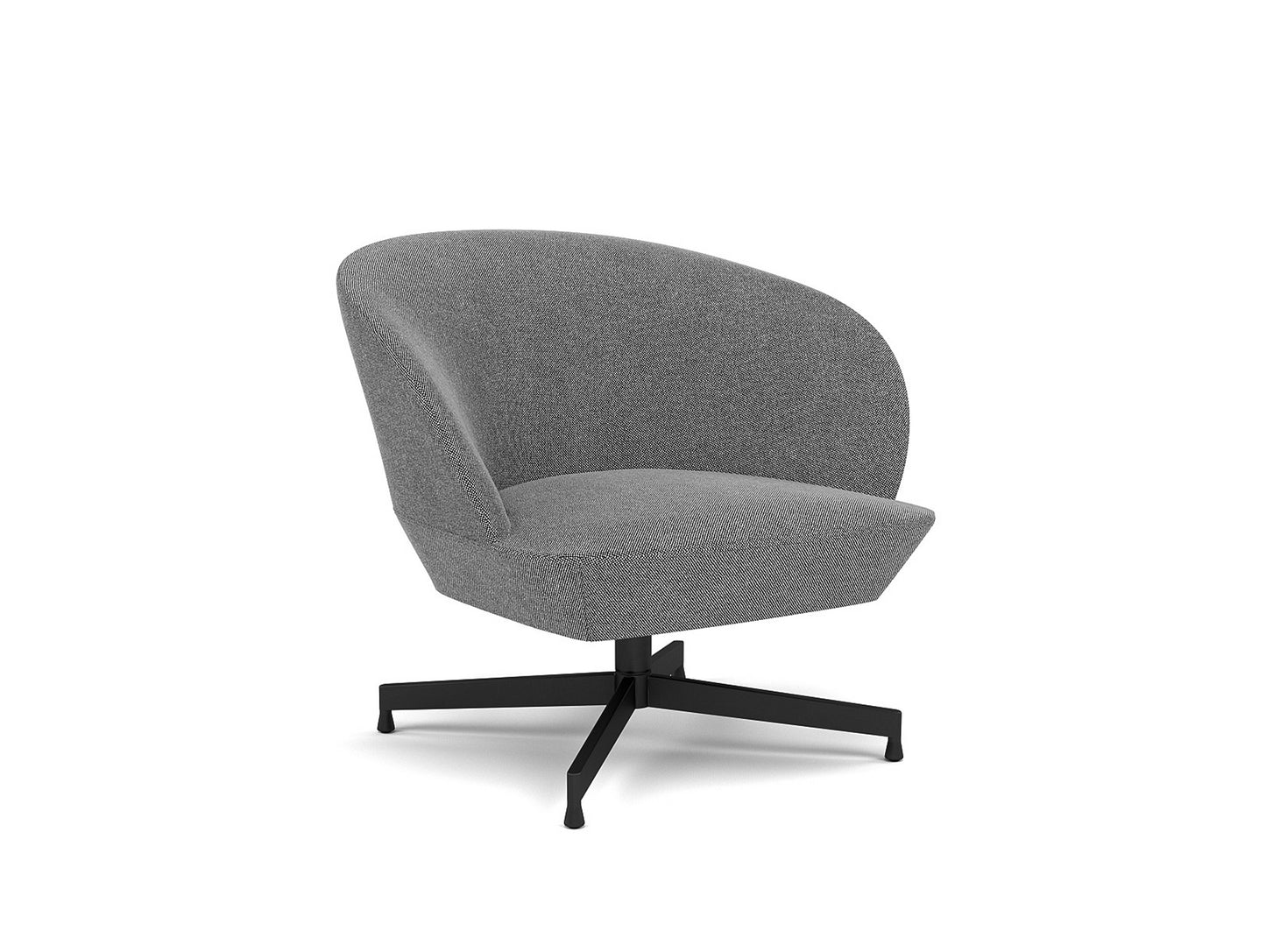 Oslo Lounge Chair - Swivel Base by Muuto - Black Metal Base / Hallingdal 166