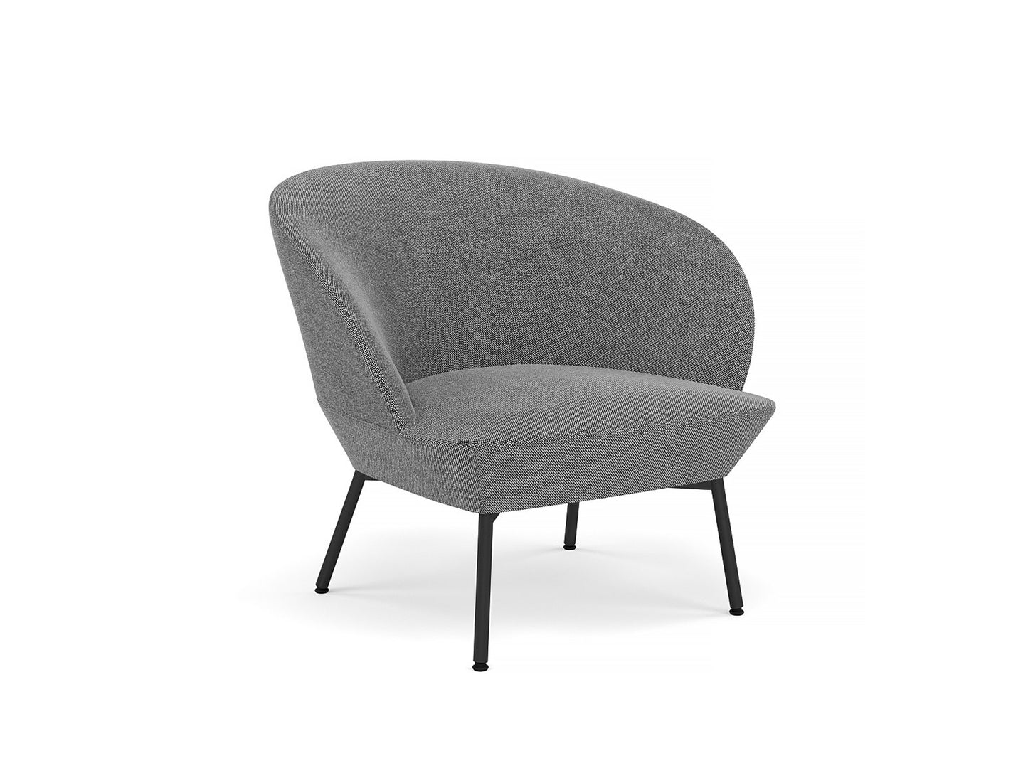 Oslo Lounge Chair with Tube Base by Muuto - Black Metal Base / Hallingdal 166