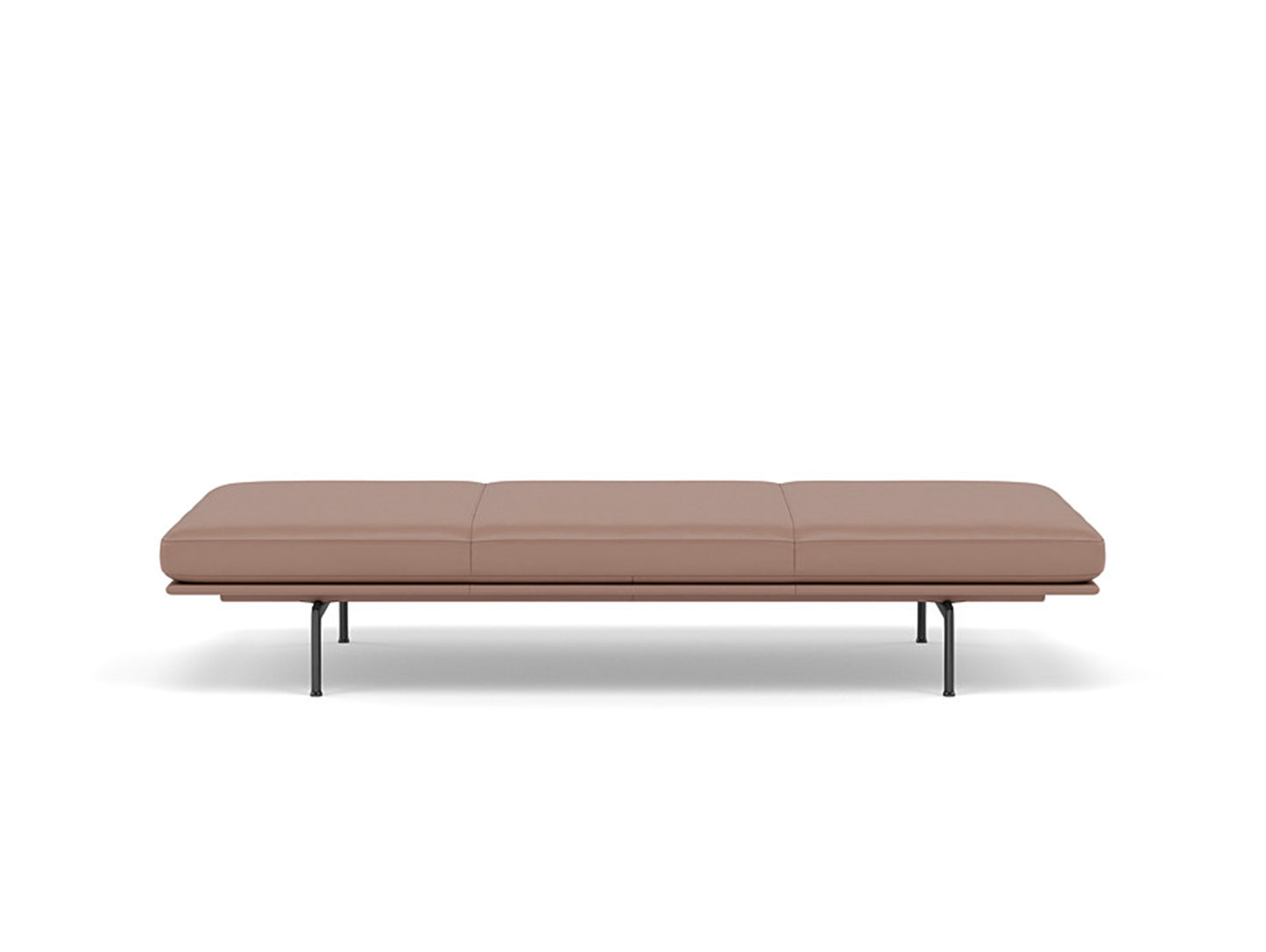 Outline Daybed - Black Aluminium Base / nougat silk leather