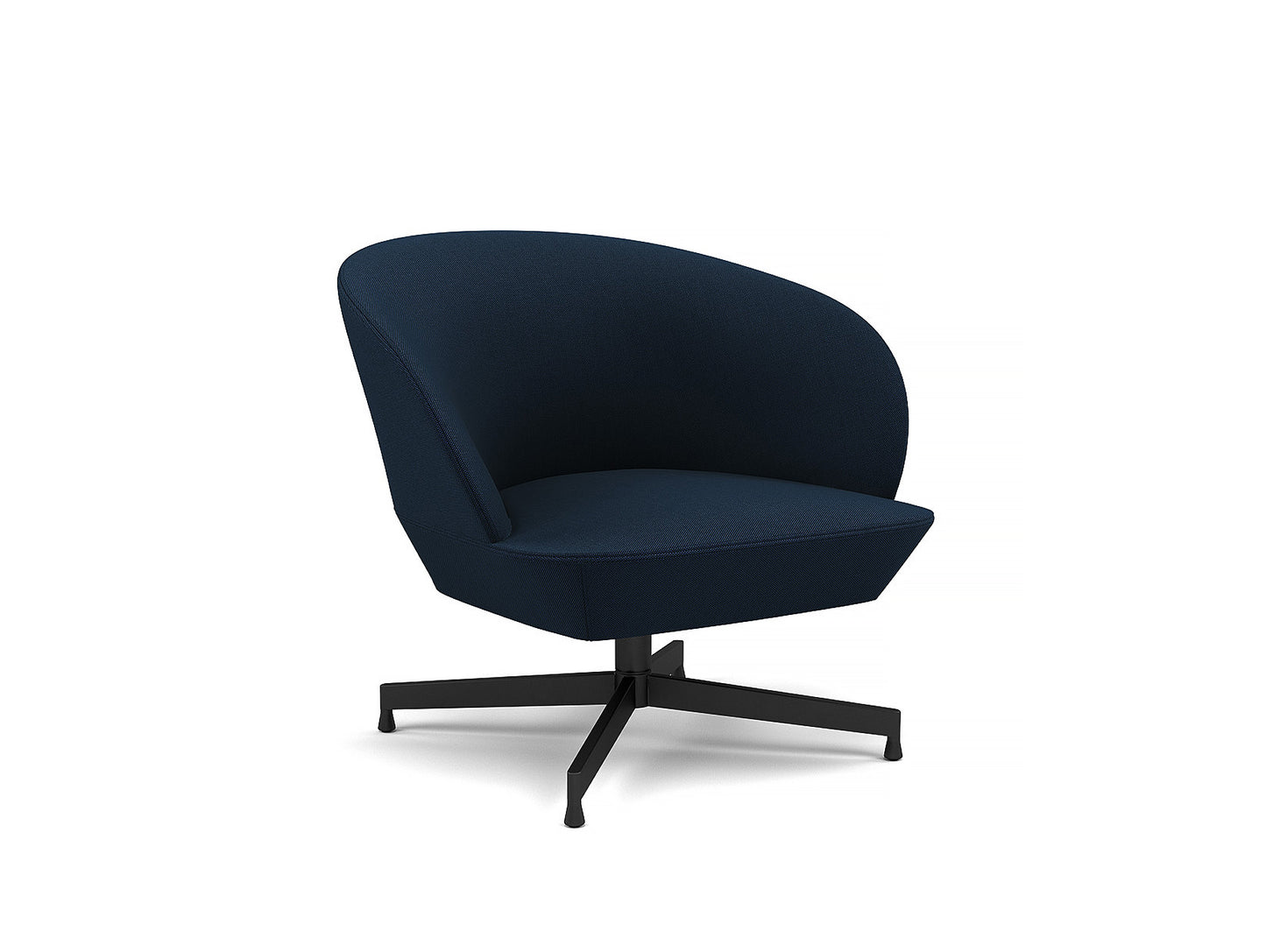 Oslo Lounge Chair - Swivel Base by Muuto - Black Metal Base / Steelcut Trio 796