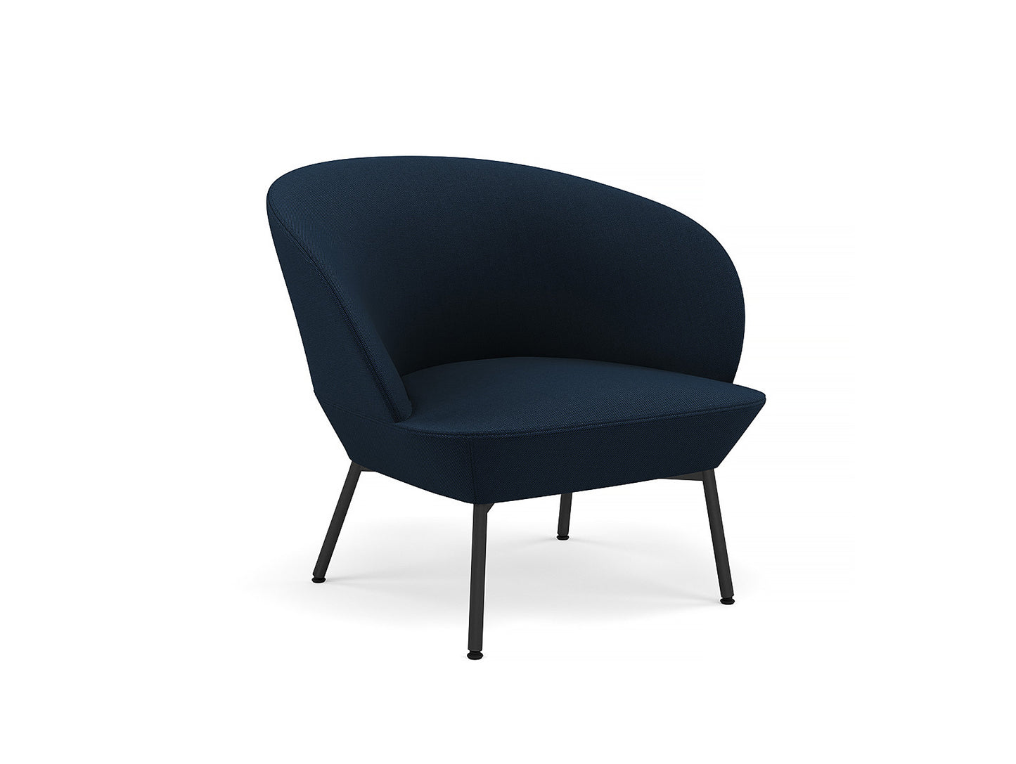 Oslo Lounge Chair with Tube Base by Muuto - Black Metal Base / Steelcut Trio 796