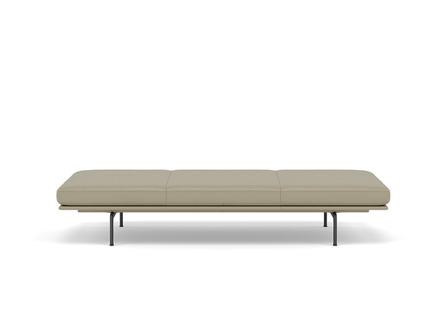 Outline Daybed - Black Aluminium Base / stone silk leather