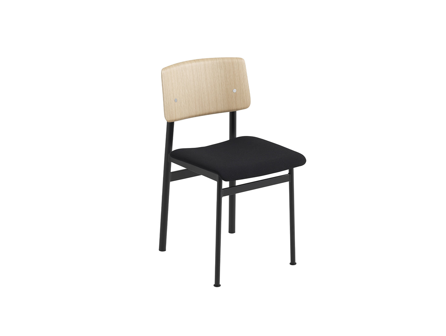 Loft Chair Upholstered by Muuto - Black Frame / Oak / Steelcut 190