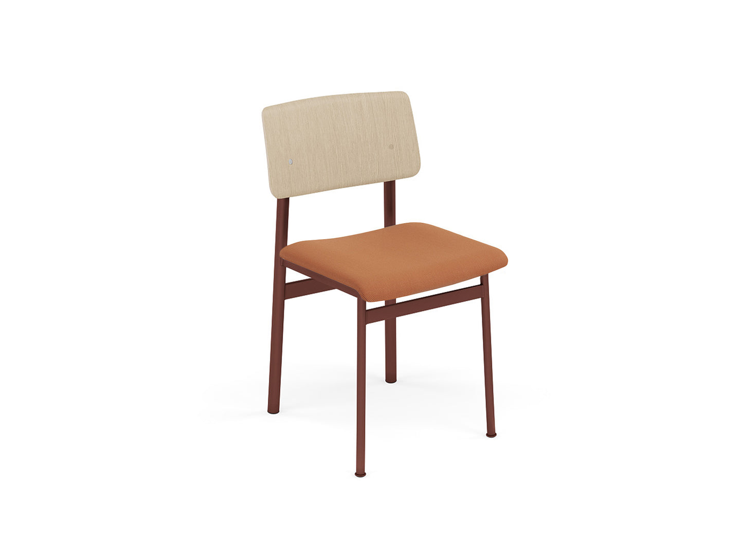 Loft Chair Upholstered by Muuto - Deep Red Frame / Oak / Steelcut 535