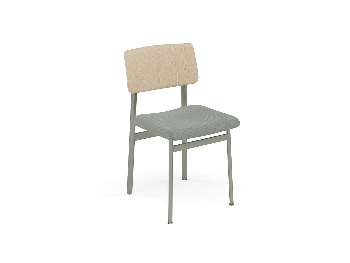 Loft Chair Upholstered by Muuto - Dusty Green Frame / Oak / Steelcut 160