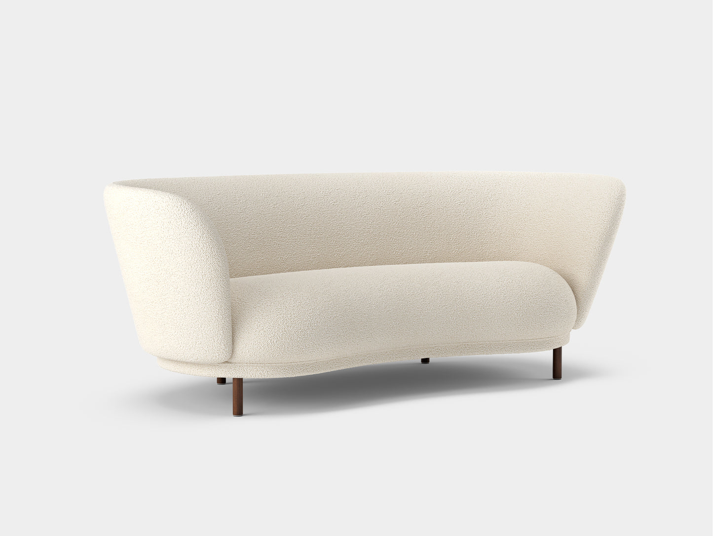 Dandy 2-Seater Sofa by Massproductions - Eggshell 1501 / Walnut Stained Beech Legs