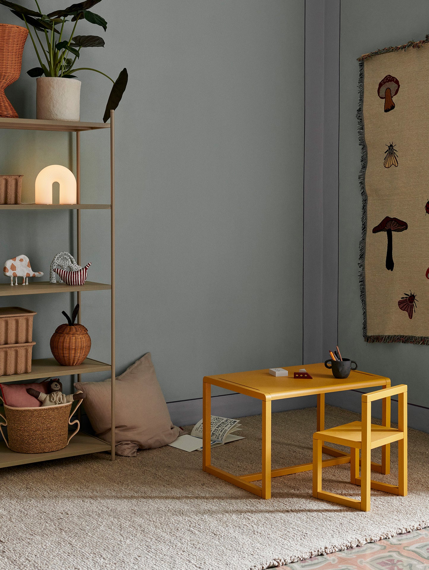 Yellow Little Architect Desk and Chair by Ferm Living