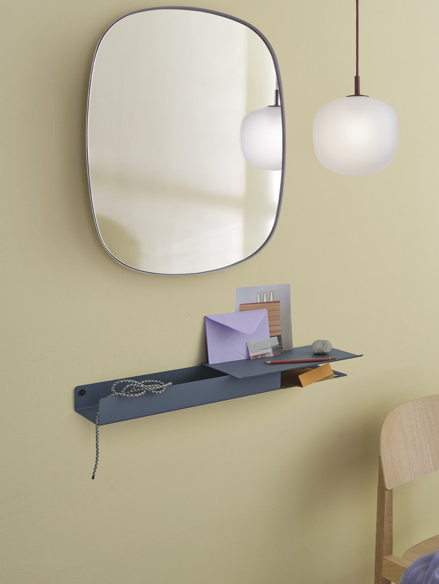 Blue Grey Platform Folded Shelves by Muuto