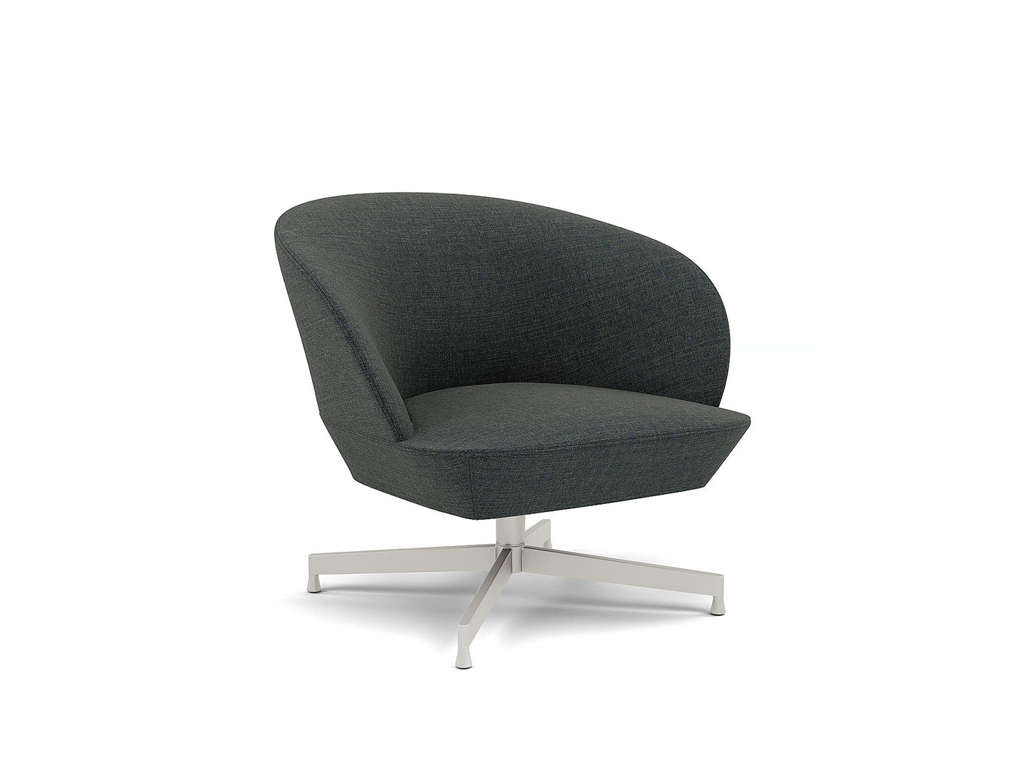 Oslo Lounge Chair - Swivel Base by Muuto - Grey Metal Base / Canvas 854