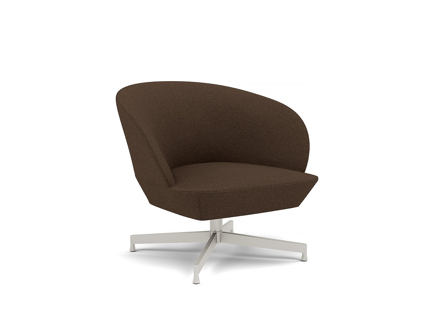 Oslo Lounge Chair - Swivel Base by Muuto - Grey Metal Base / Divina Melange 367