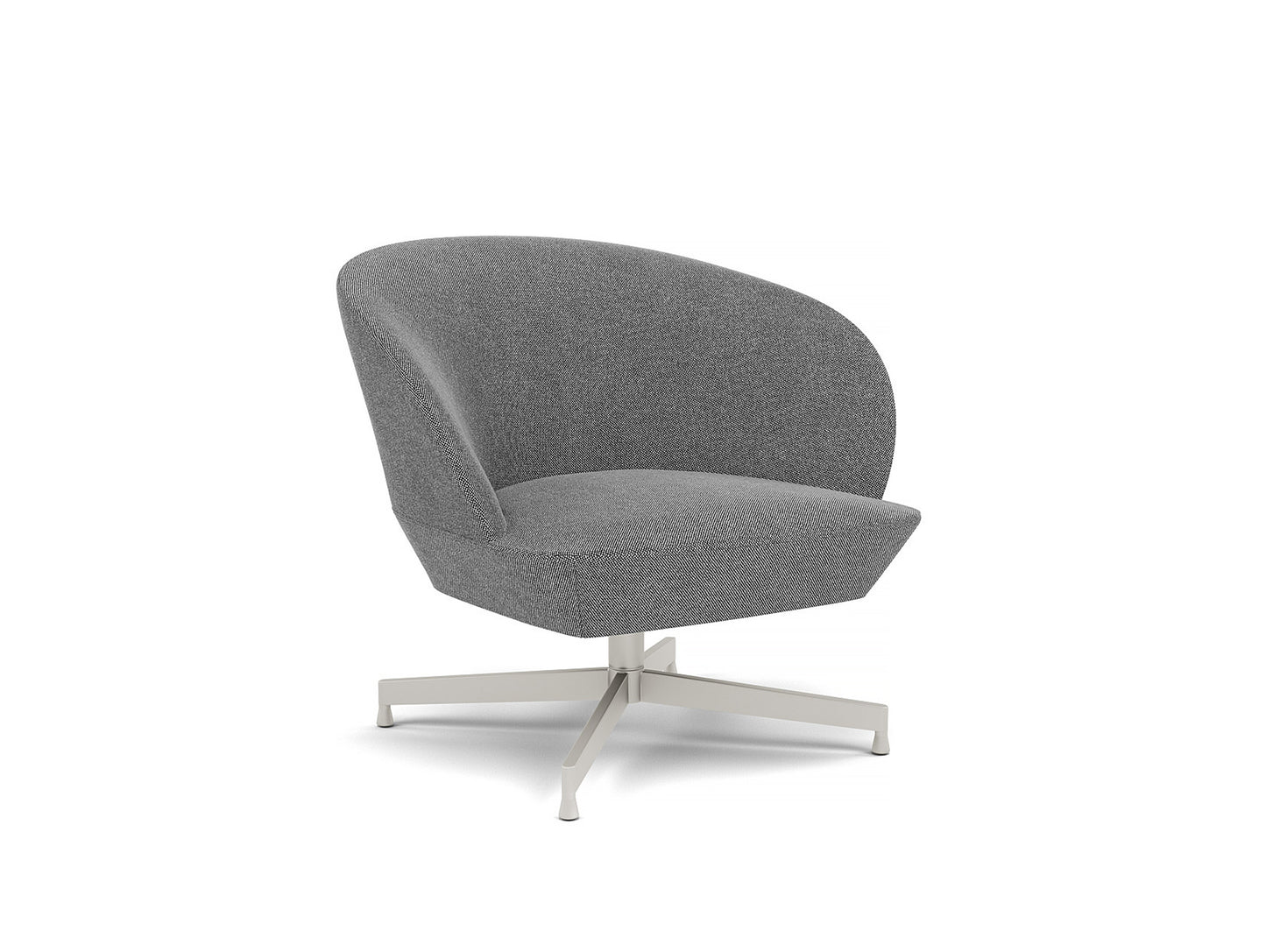 Oslo Lounge Chair - Swivel Base by Muuto - Grey Metal Base / Hallingdal 166