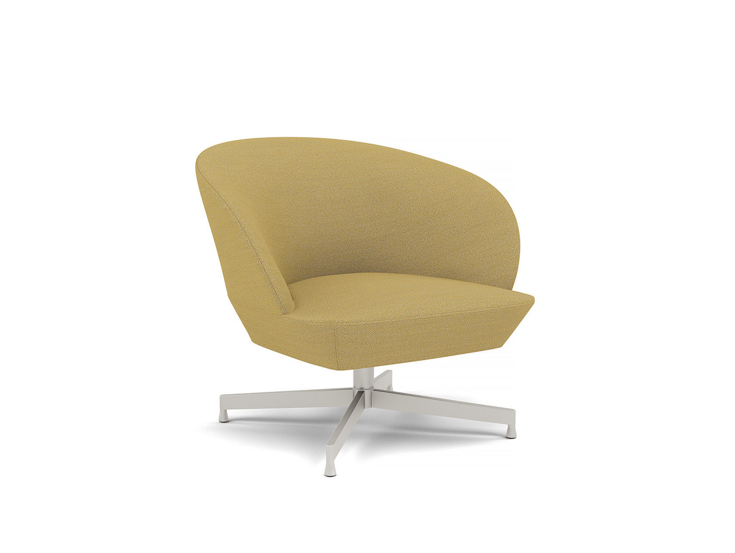Oslo Lounge Chair - Swivel Base by Muuto - Grey Metal Base / Hallingdal 407