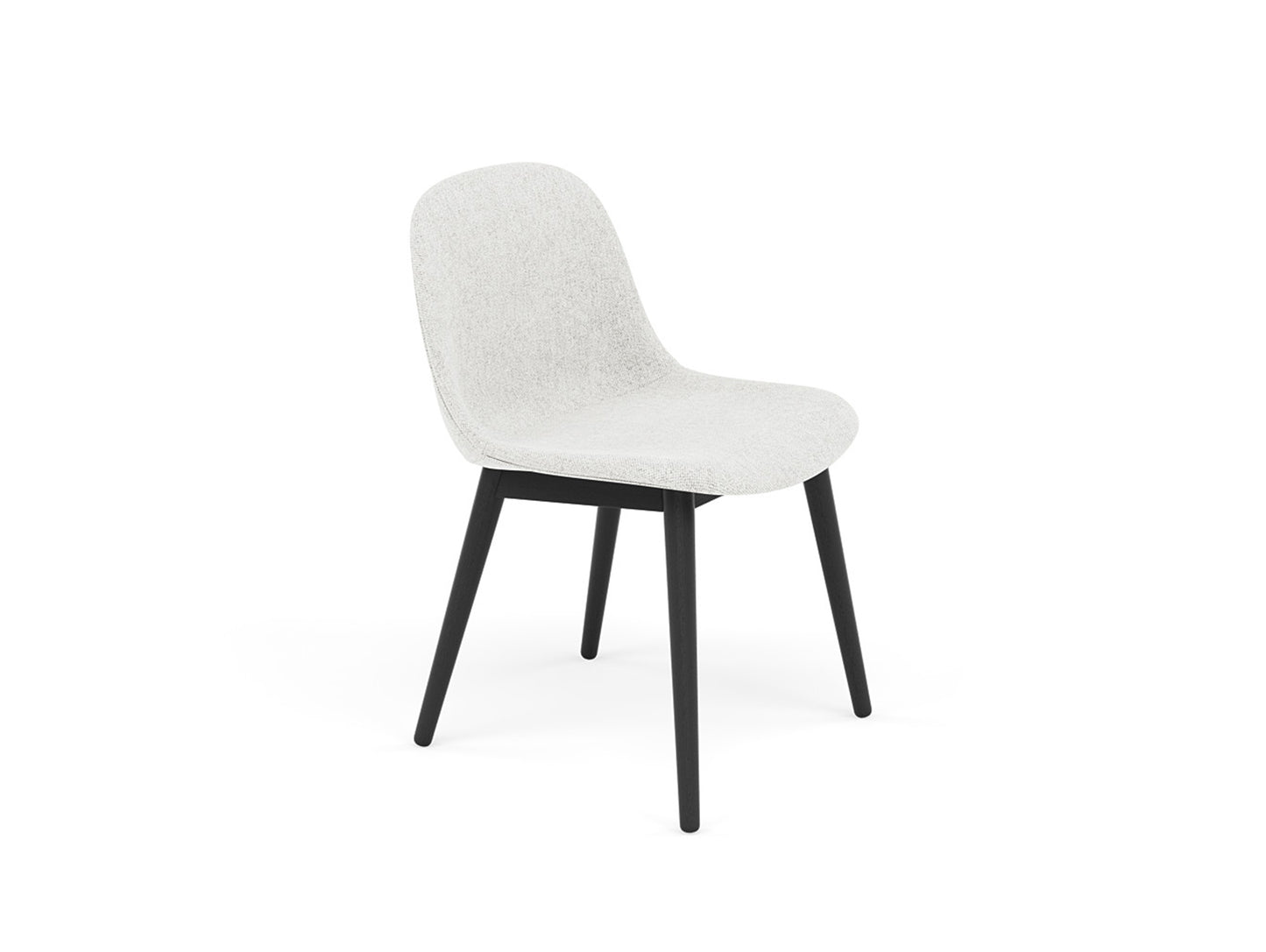 Fiber Side Chair Upholstered with Wood Base