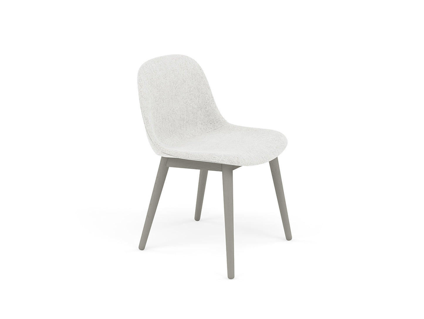 Fiber Side Chair Upholstered with Wood Base