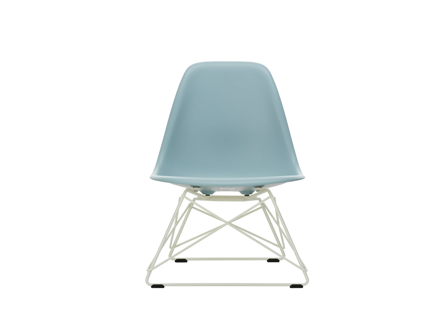 Eames LSR Plastic Side Chair by Vitra - Ice Grey / White Wire Base