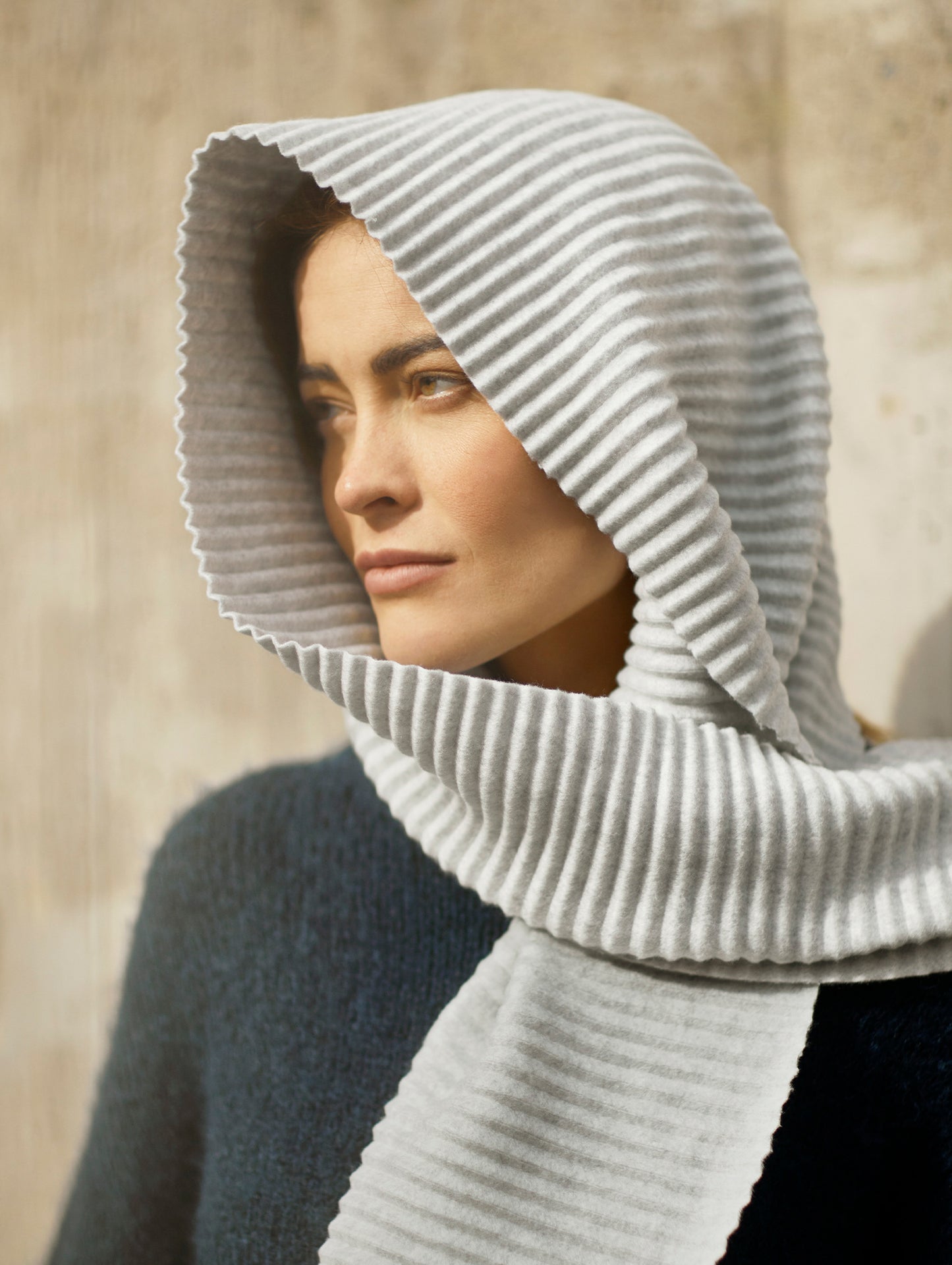 Pleece Long Scarf by Design House Stockholm - Light Grey