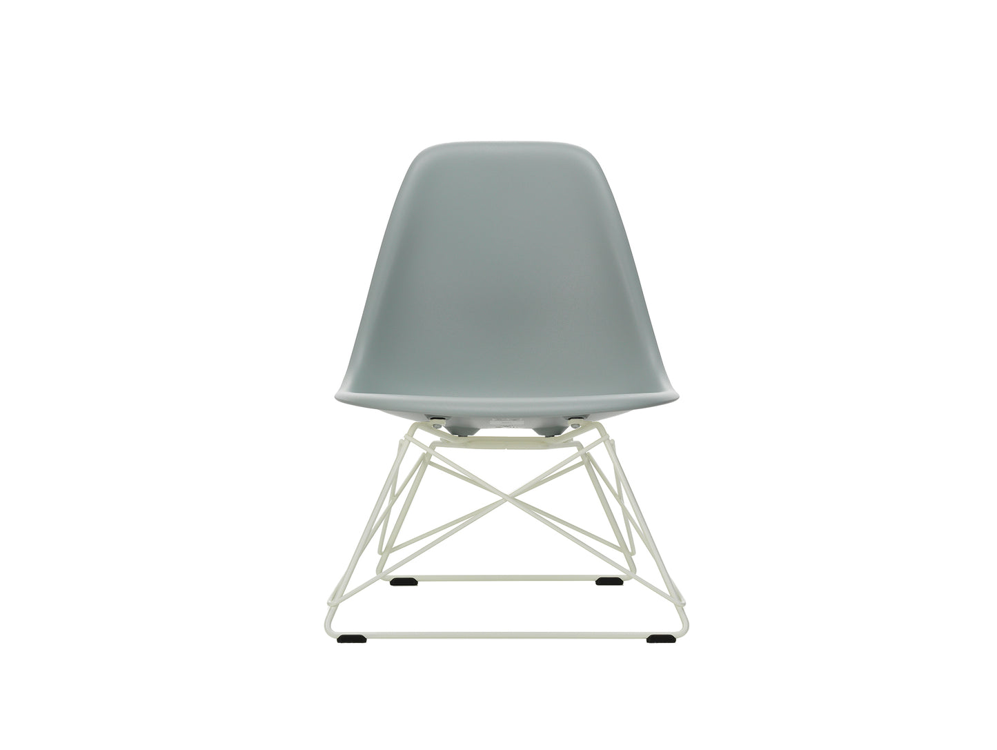 Eames LSR Plastic Side Chair by Vitra - Light Grey / White Wire Base