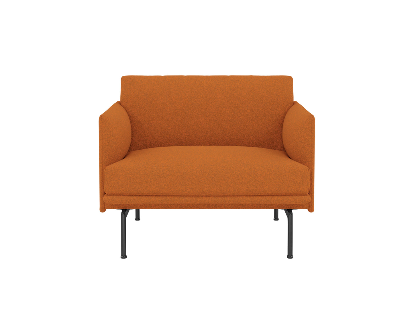 Outline Chair by Muuto - Steelcut Trio 716Outline Chair by Muuto - Black Painted Aluminium / Divina Melange 547