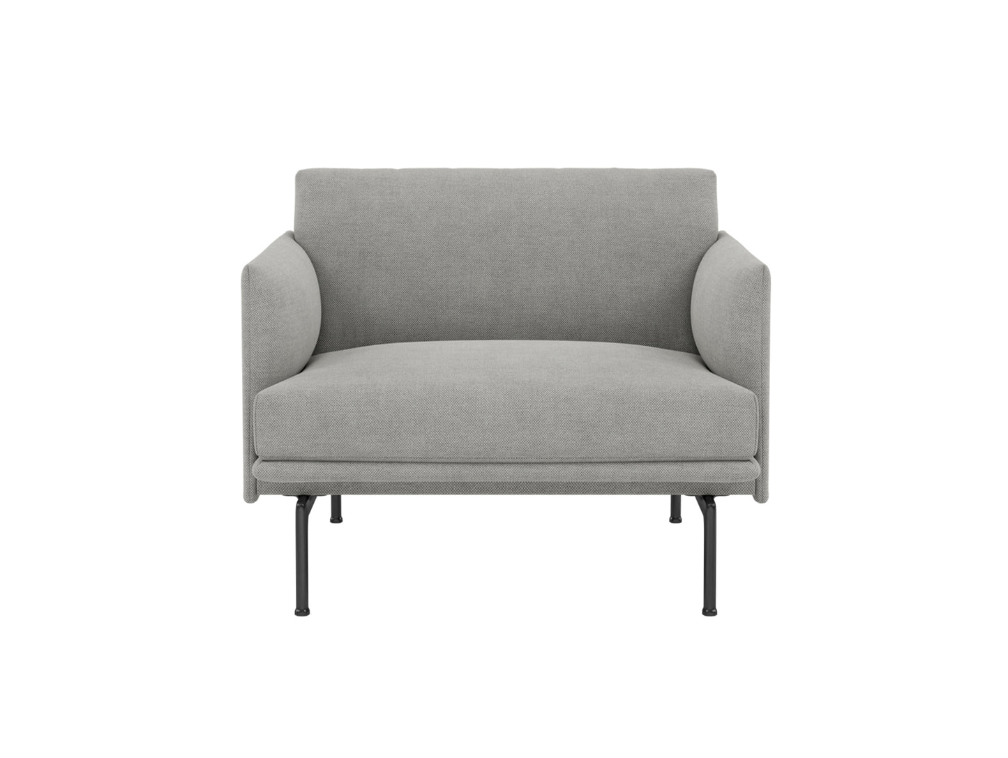 Outline Chair by Muuto - Black Painted Aluminium / Fiord 151