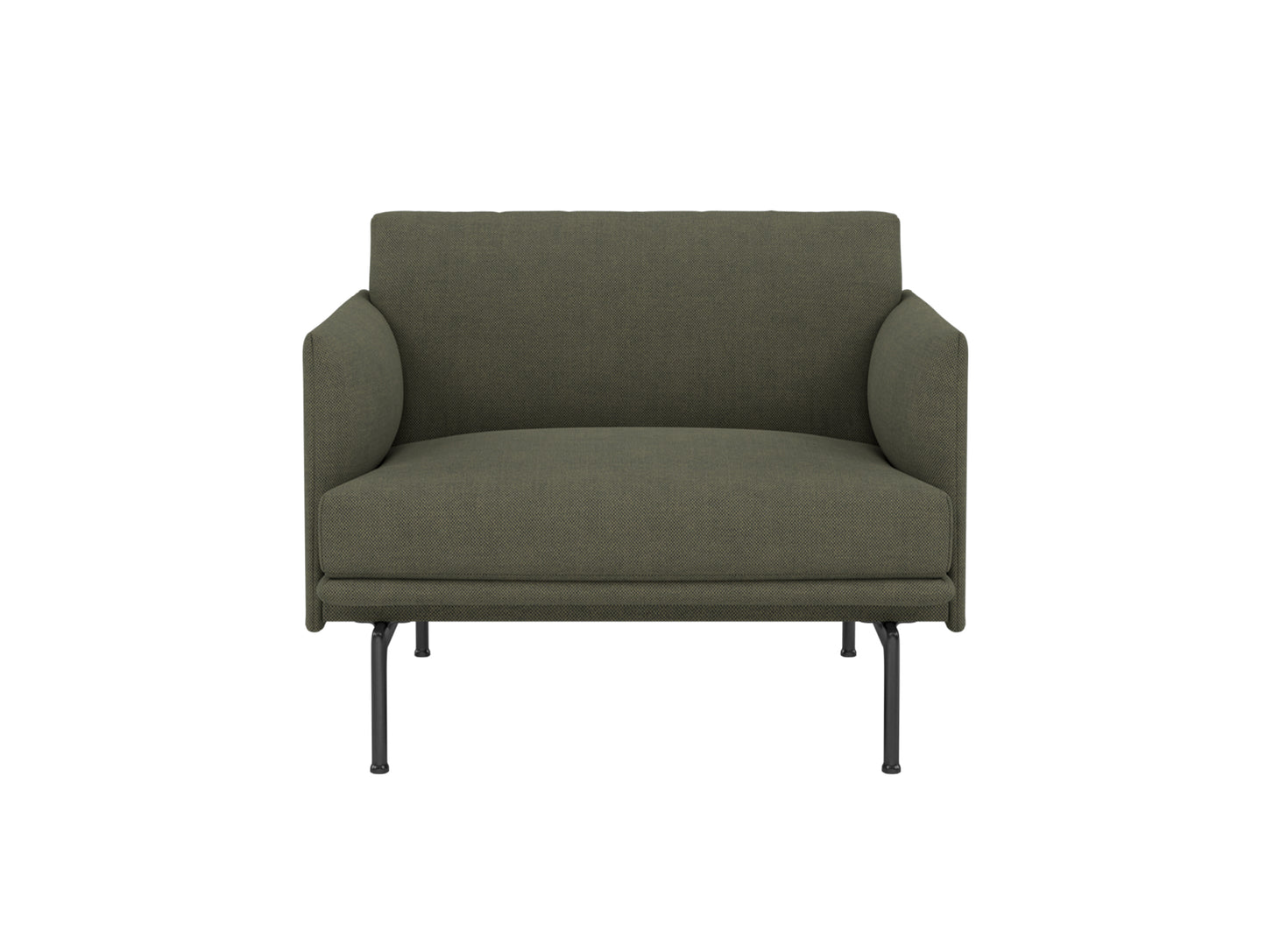 Outline Chair by Muuto - Black Painted Aluminium / Fiord 961