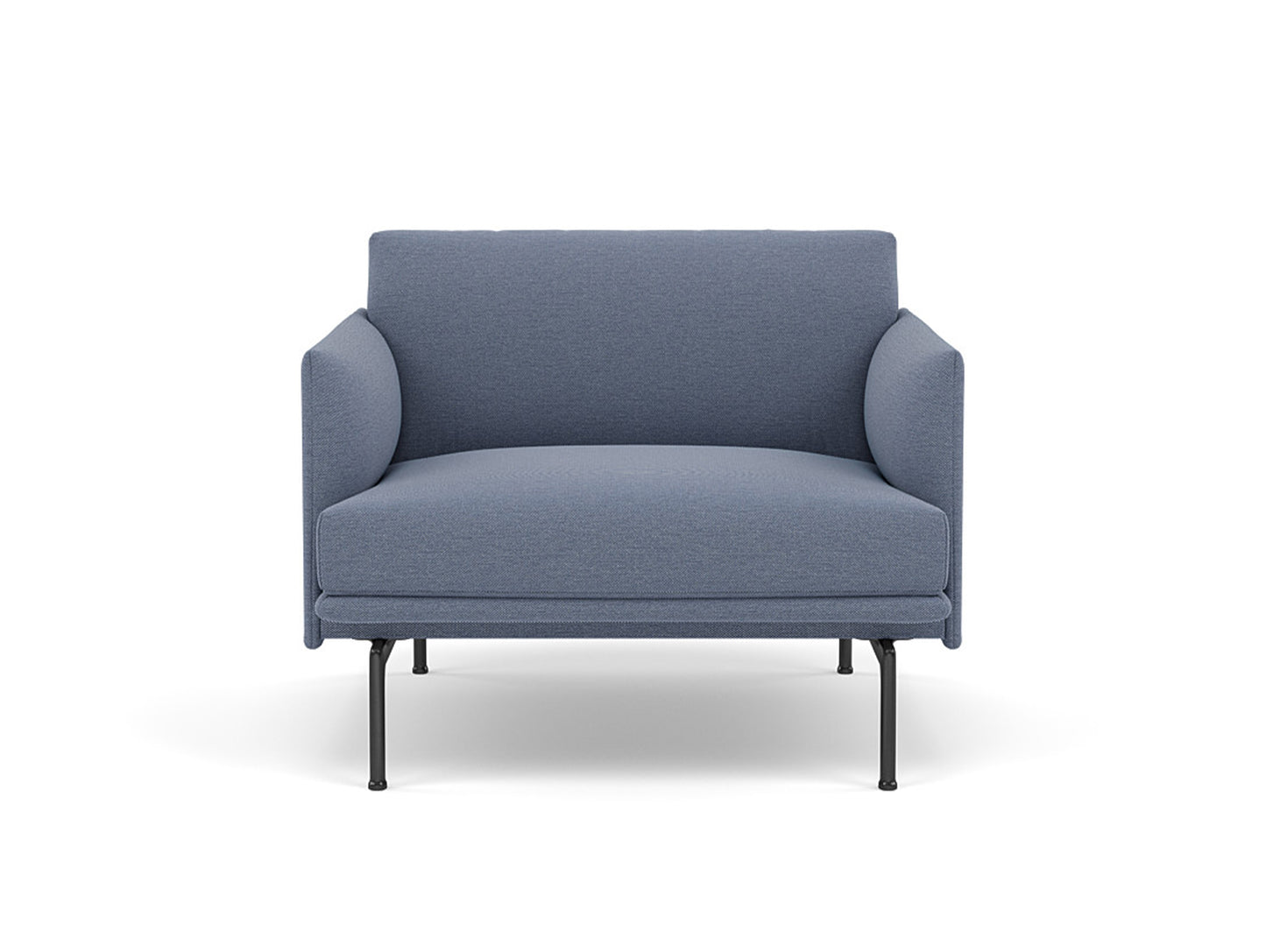 Outline Chair by Muuto - Steelcut Trio 716Outline Chair by Muuto - Black Painted Aluminium / Steelcut Trio 716