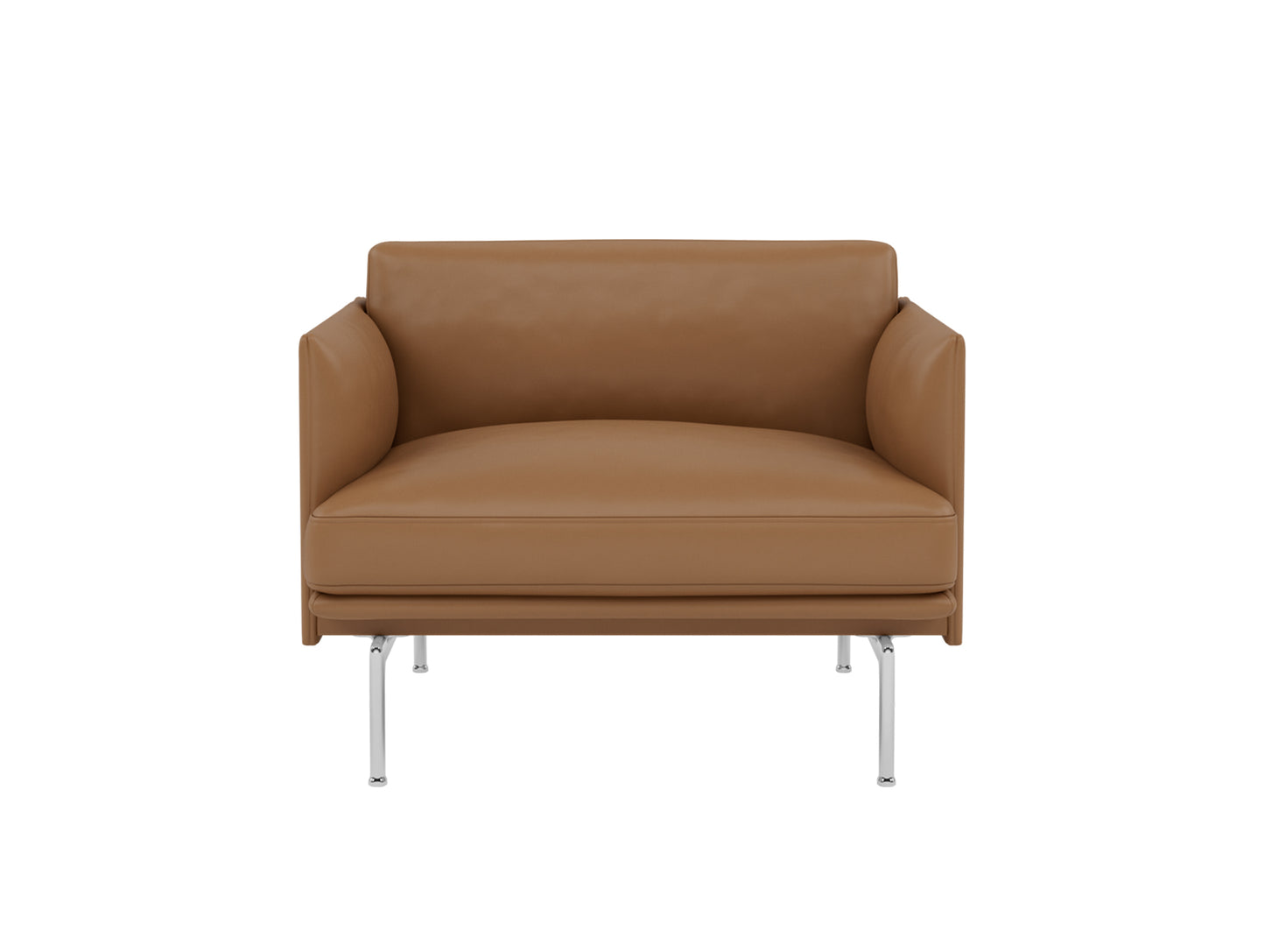 Outline Chair by Muuto - Aluminium Base / Cognac Refine Leather