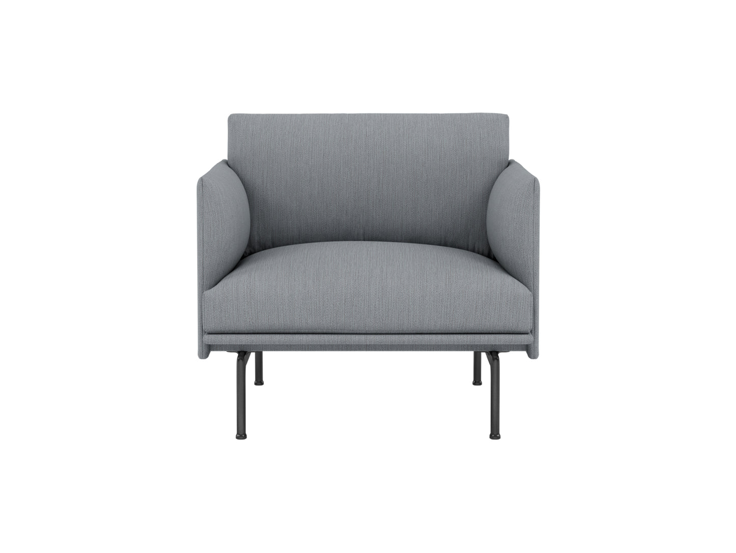 Outline Studio Chair by Muuto - Black Painted Aluminium Base / Balder 1775