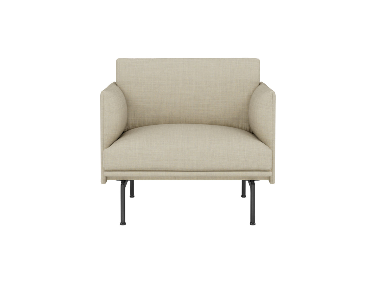 Outline Studio Chair by Muuto - Black Painted Aluminium Base / Canvas 216