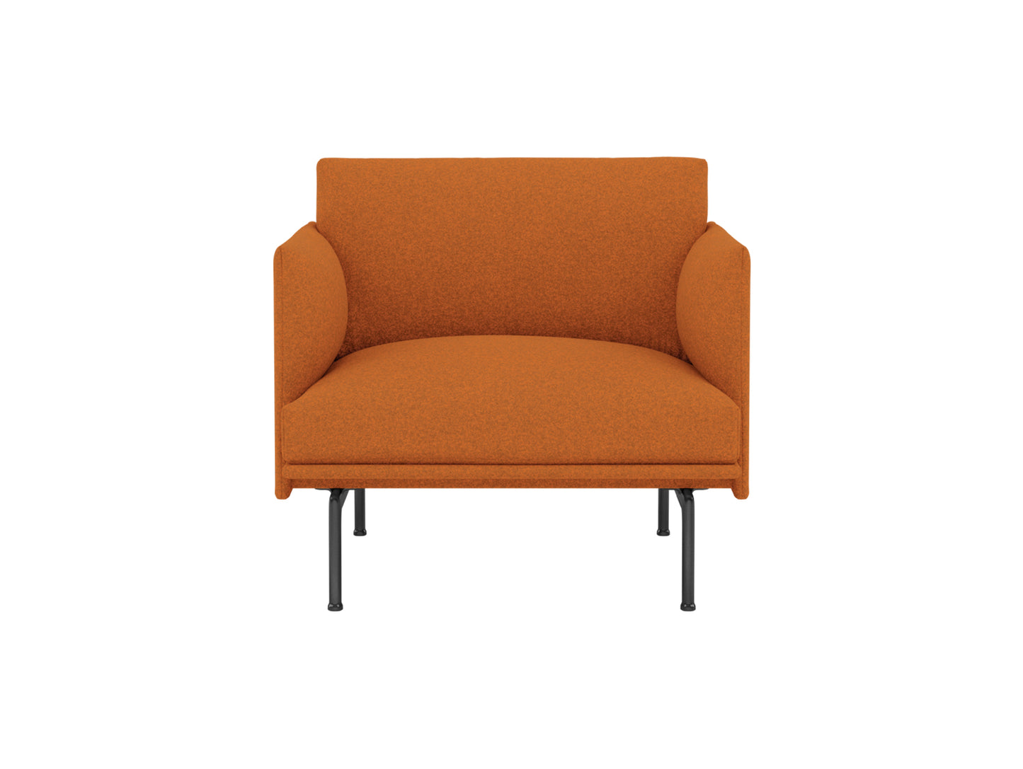 Outline Studio Chair by Muuto - Black Painted Aluminium Base / Divina Melange 547