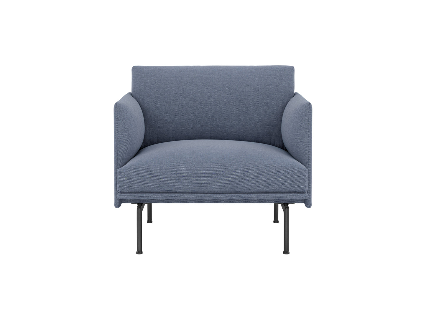 Outline Studio Chair by Muuto - Black Painted Aluminium Base / Steelcut Trio 716