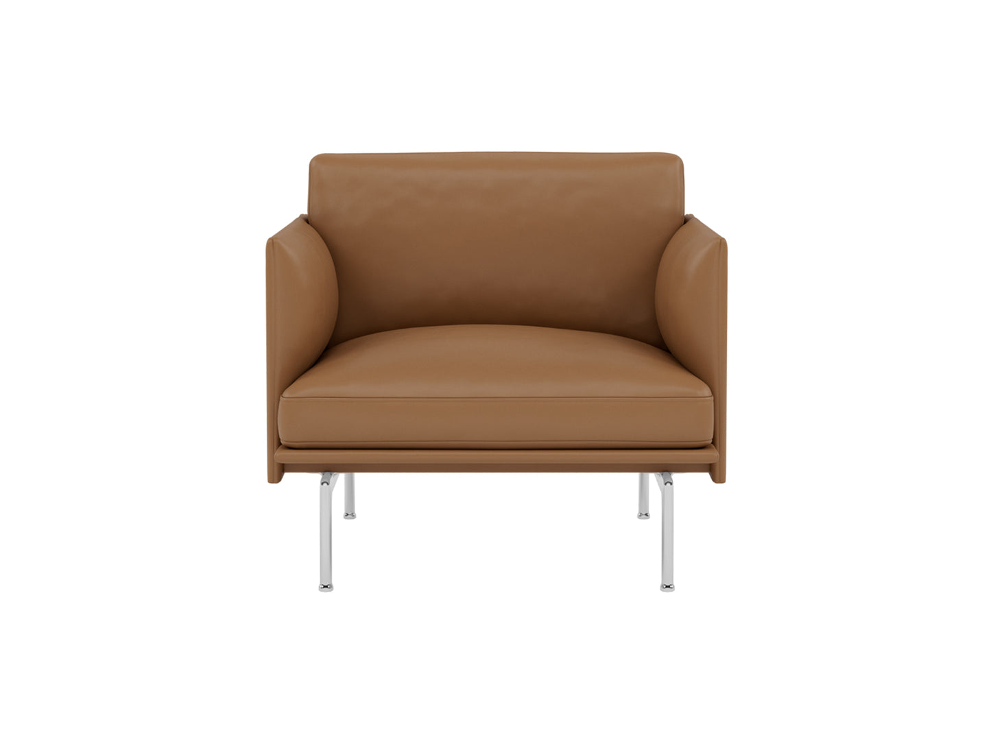 Outline Studio Chair by Muuto - Aluminium Base / Cognac Refine Leather