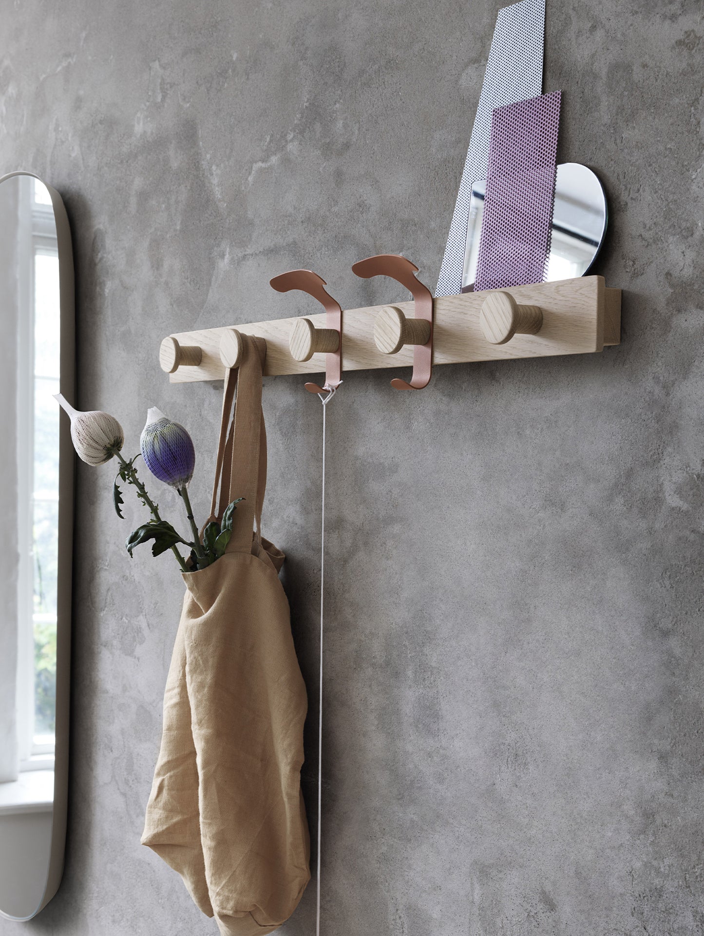 Avail Coat Rack by Muuto - Oiled Oak / Copper Brown Steel