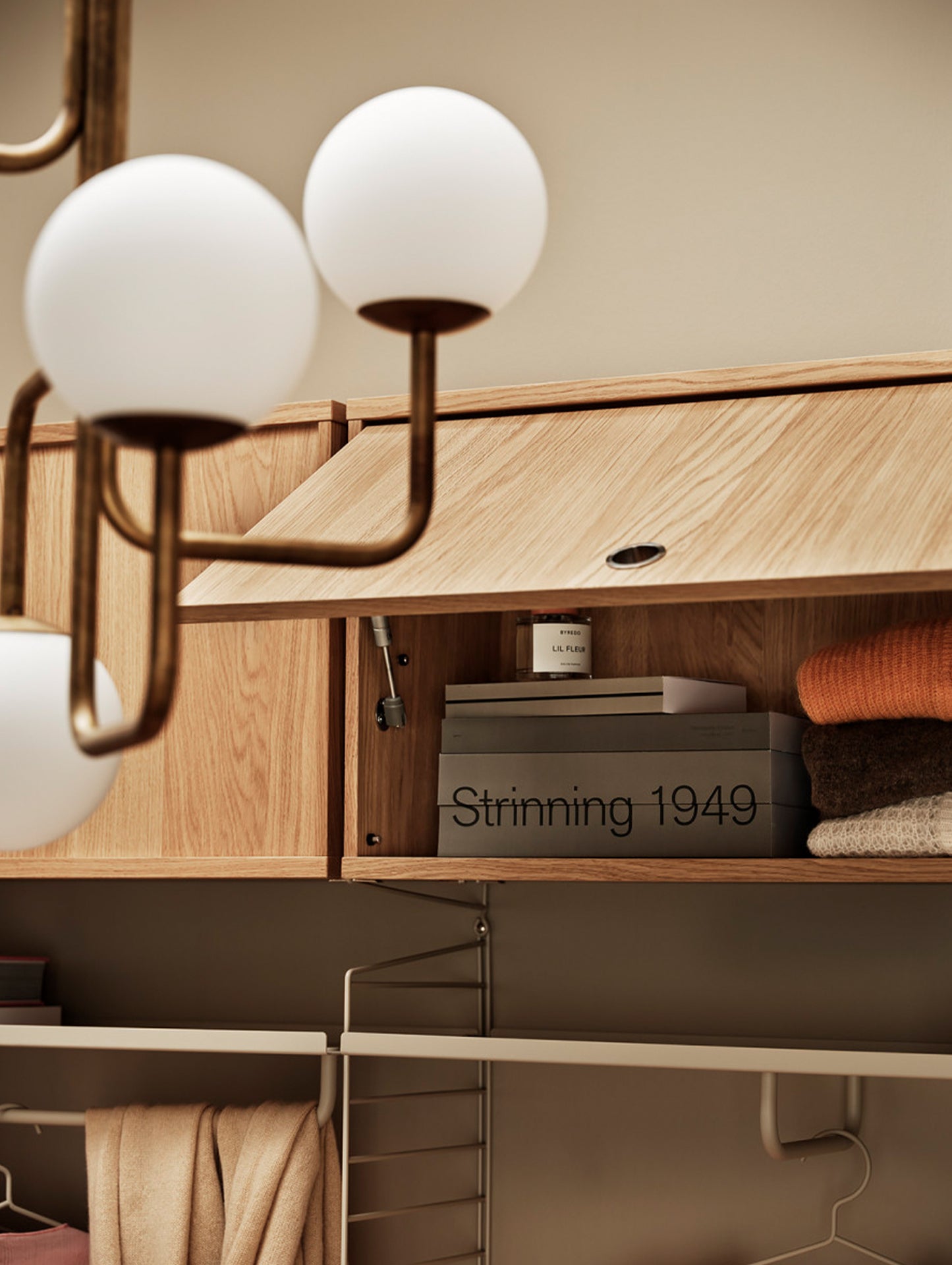 String System Cabinet with Flip Door in Oak