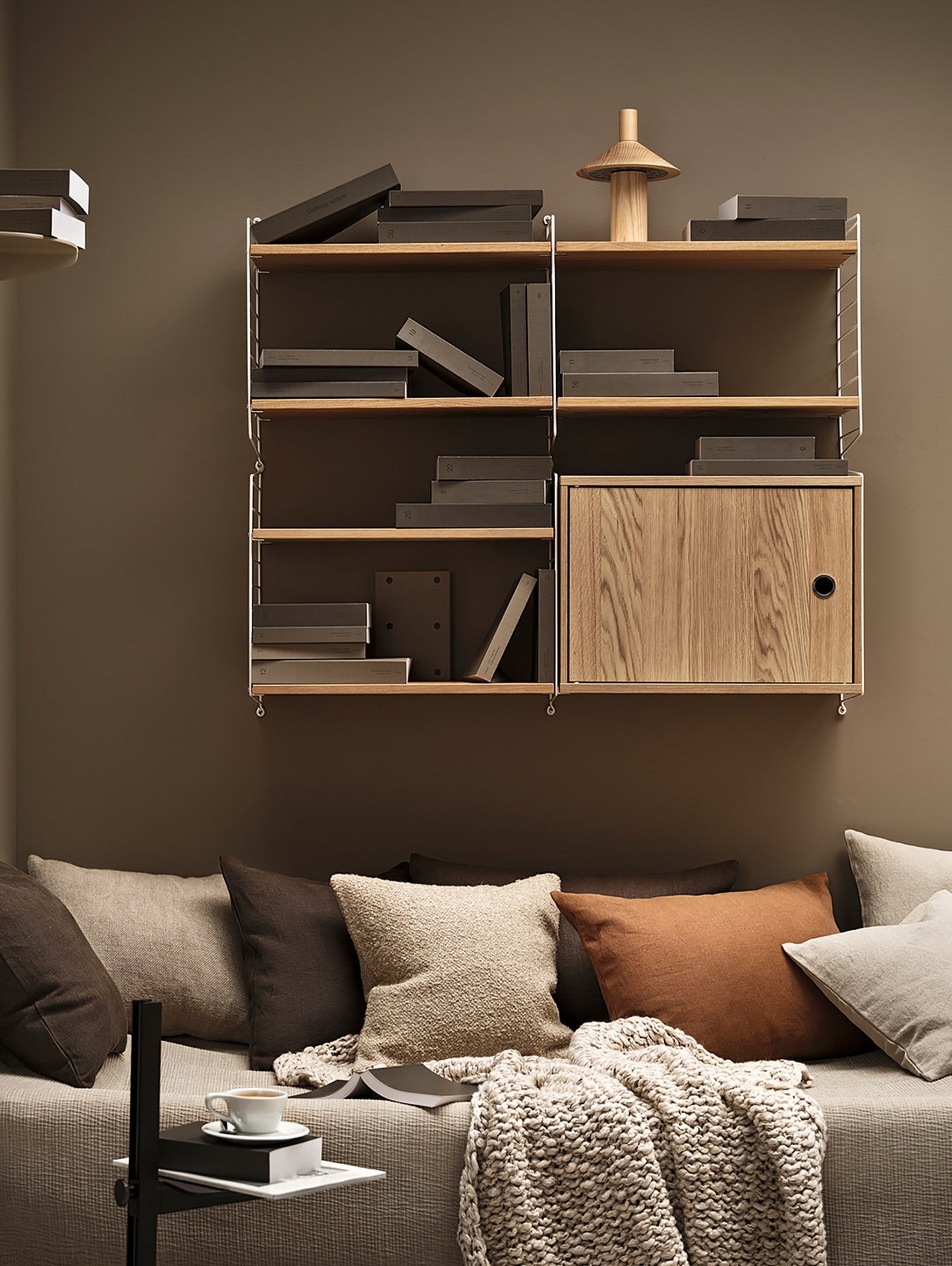 String Living Room Combination R by String - Oak and White